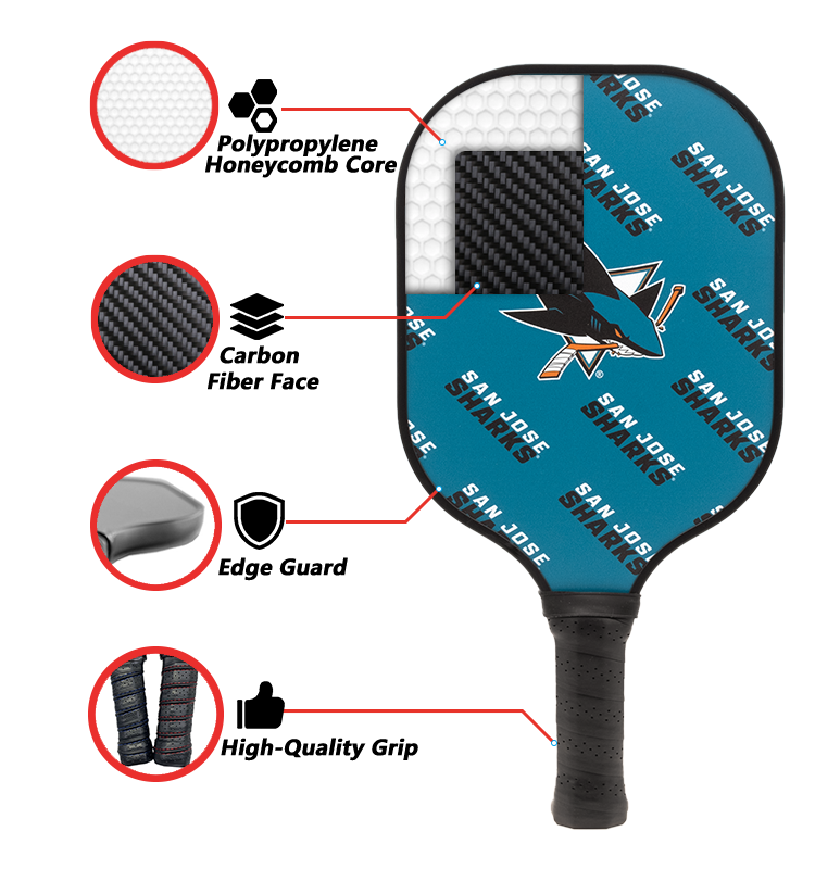 San Jose Sharks Pickleball Paddle