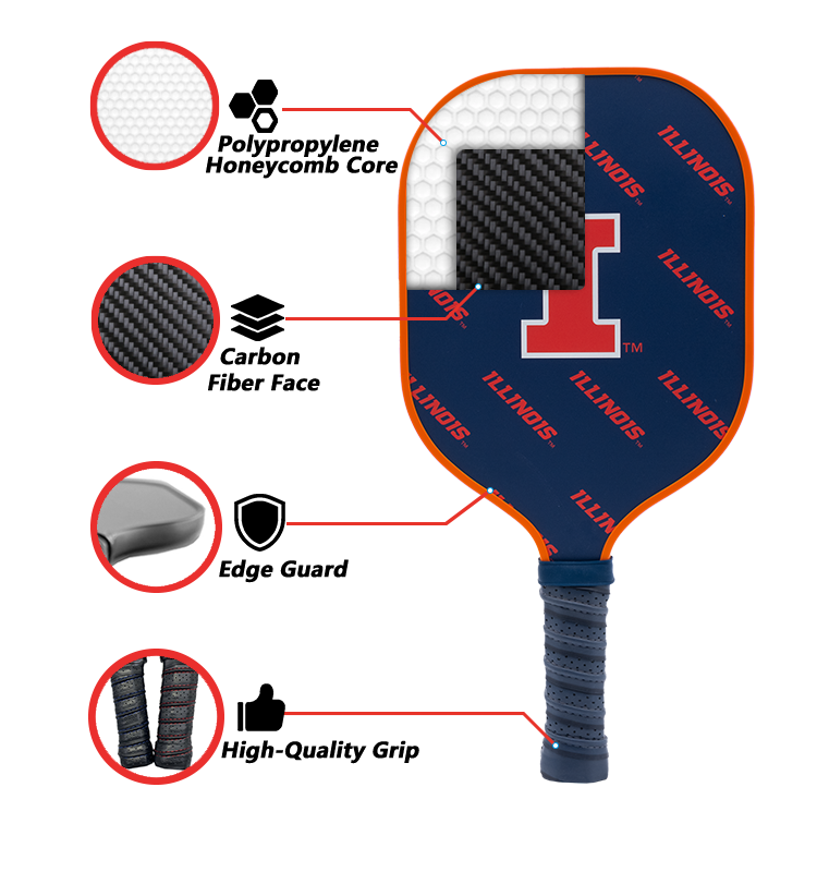 Illinois Fighting Illini Pickleball Paddle