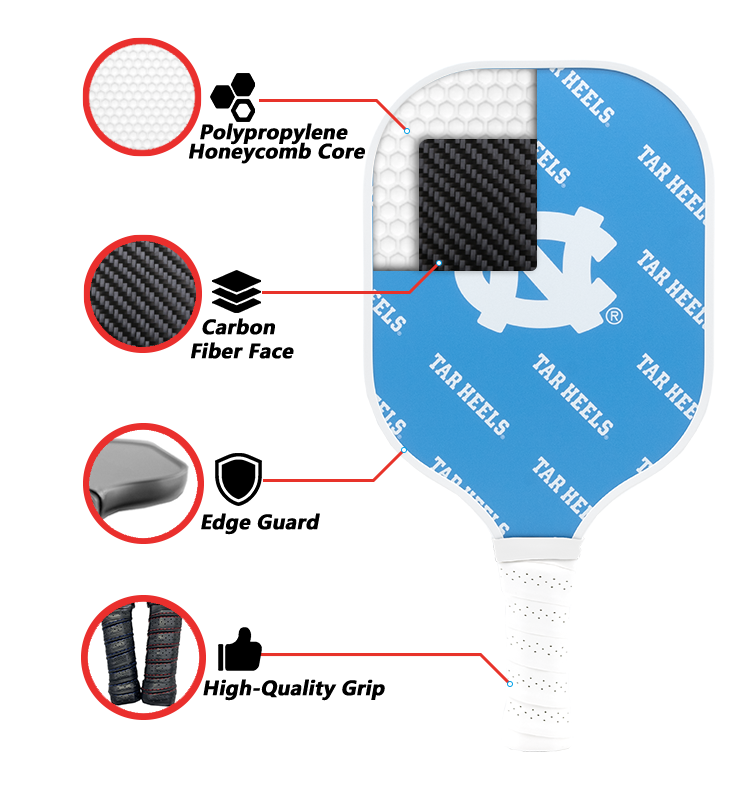 North Carolina Tar Heels Pickleball Paddle