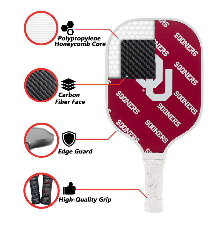 Oklahoma Sooners Pickleball Paddle