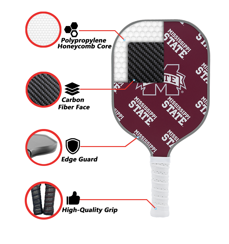 Mississippi State Bulldogs Pickleball Paddle