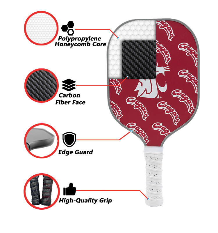 Washington State Cougars Pickleball Paddle