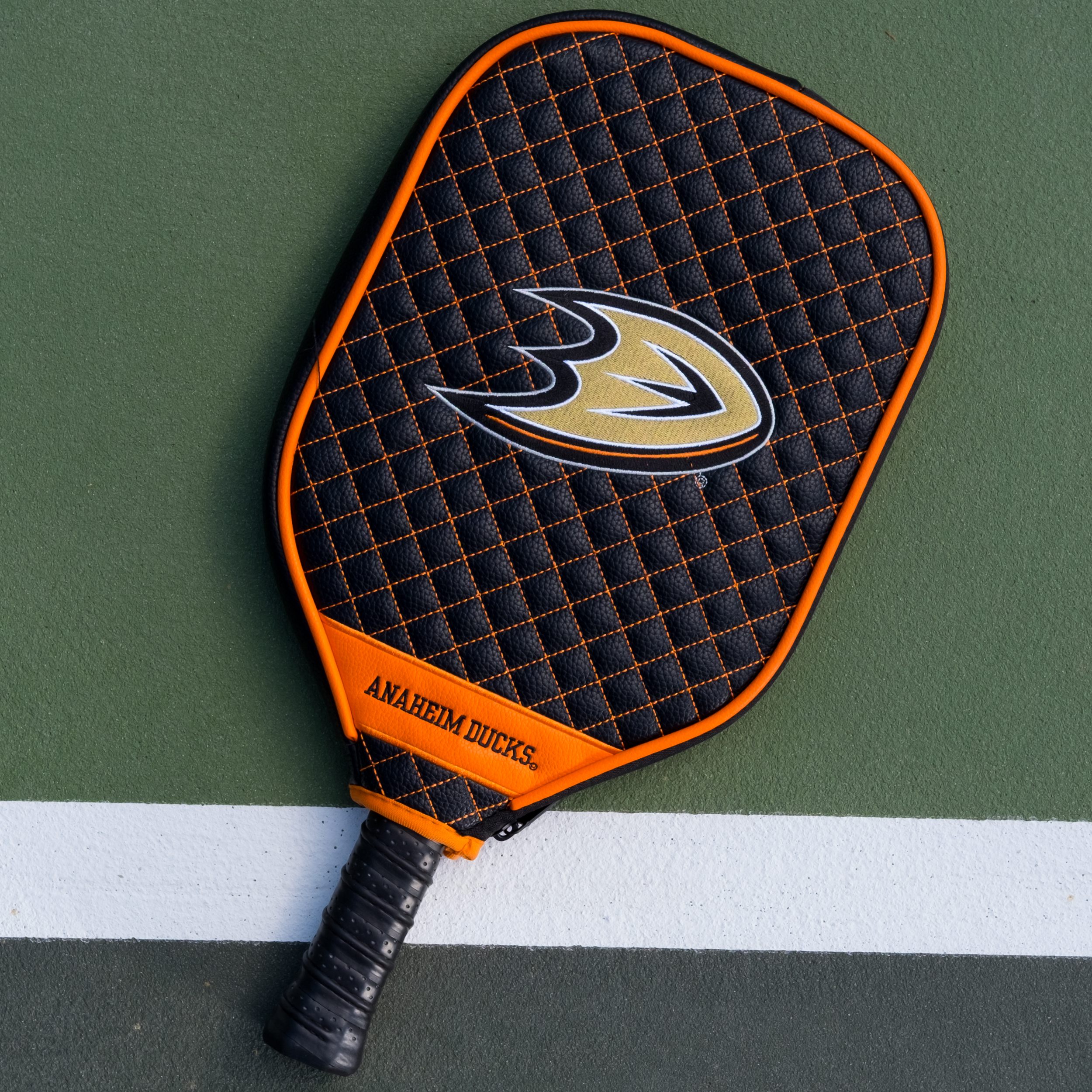 Anaheim Ducks Quilted Pickleball Paddle Cover (Black)