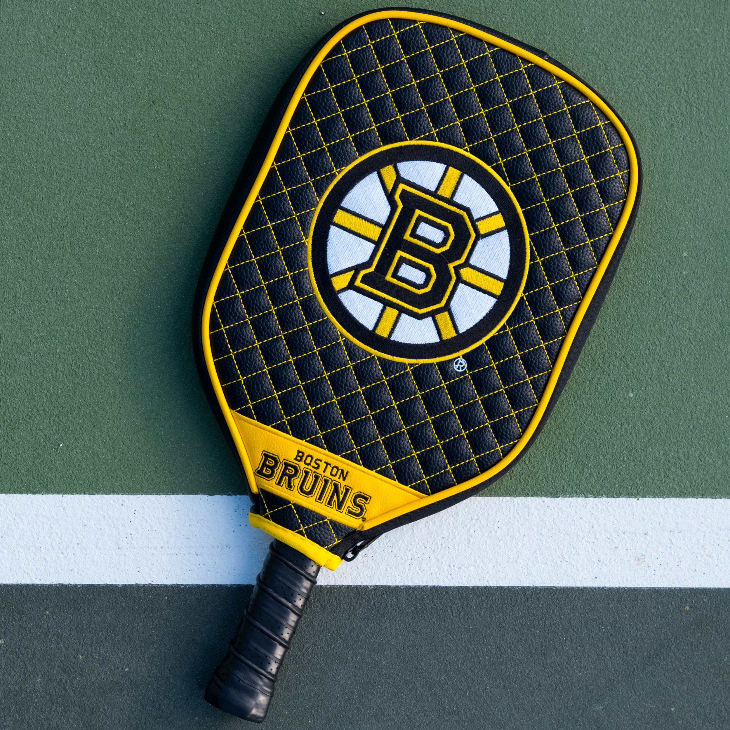 Boston Bruins Quilted Pickleball Paddle Cover (Black)