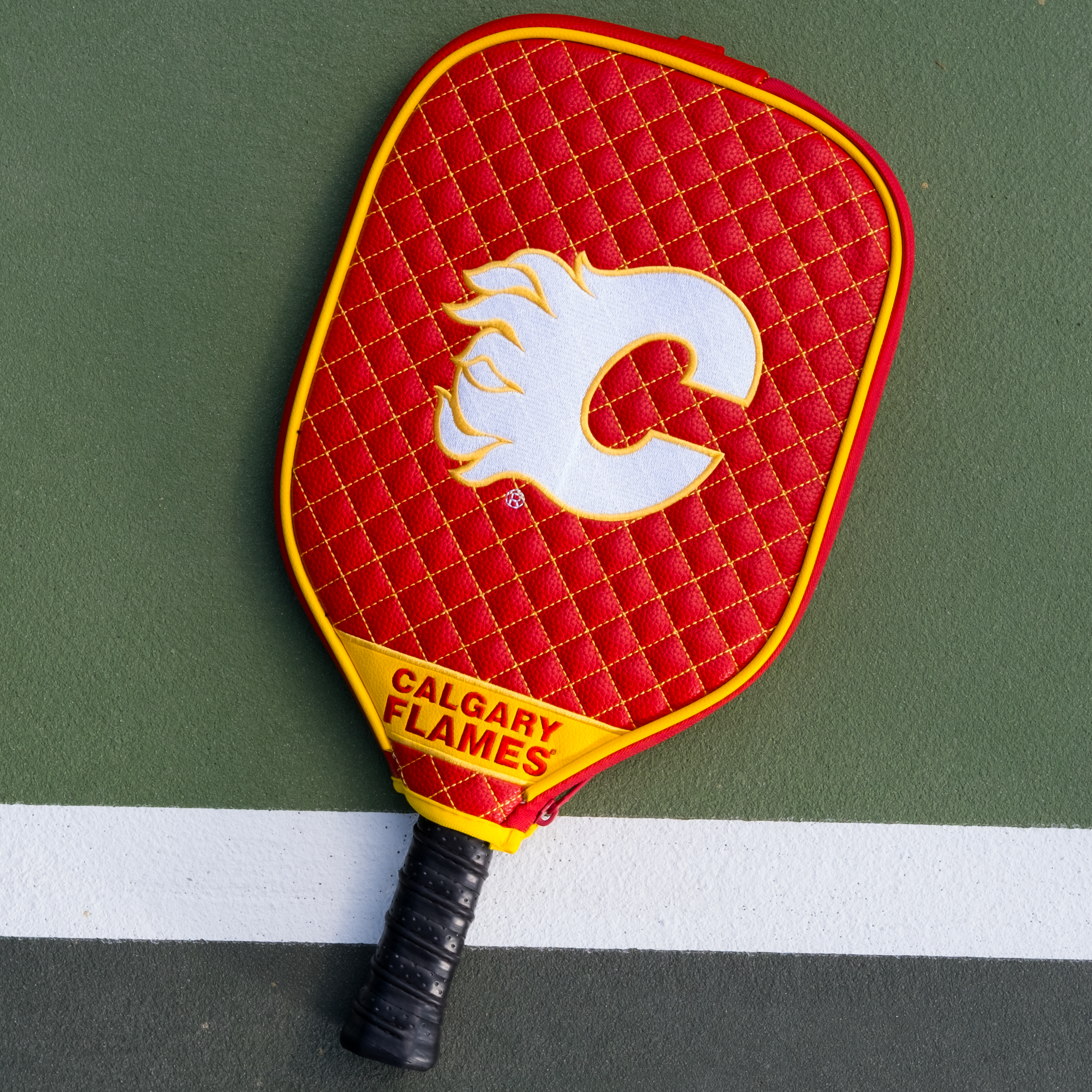 Calgary Flames Quilted Pickleball Paddle Cover (Red)