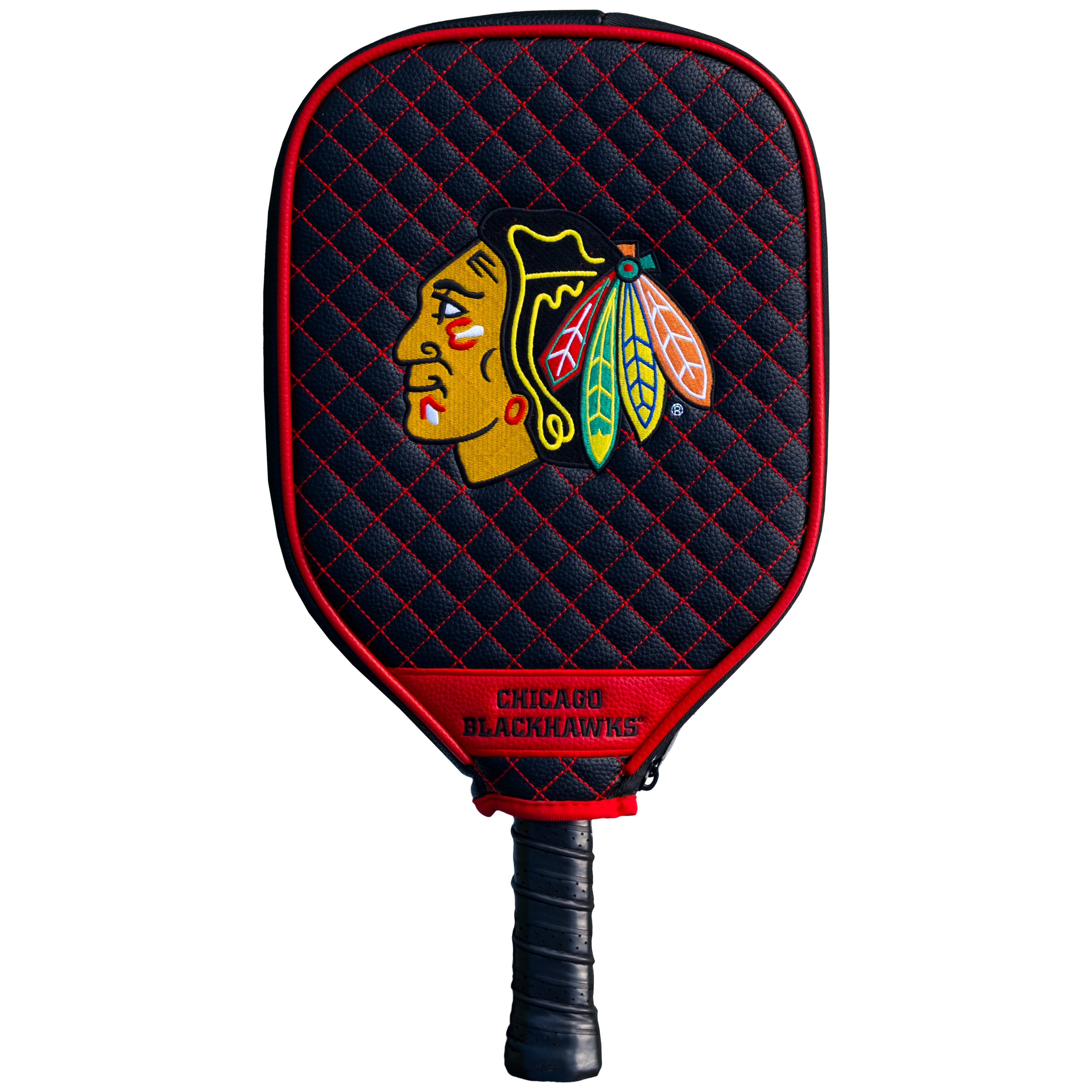 Chicago Blackhawks Quilted Pickleball Paddle Cover (Black)