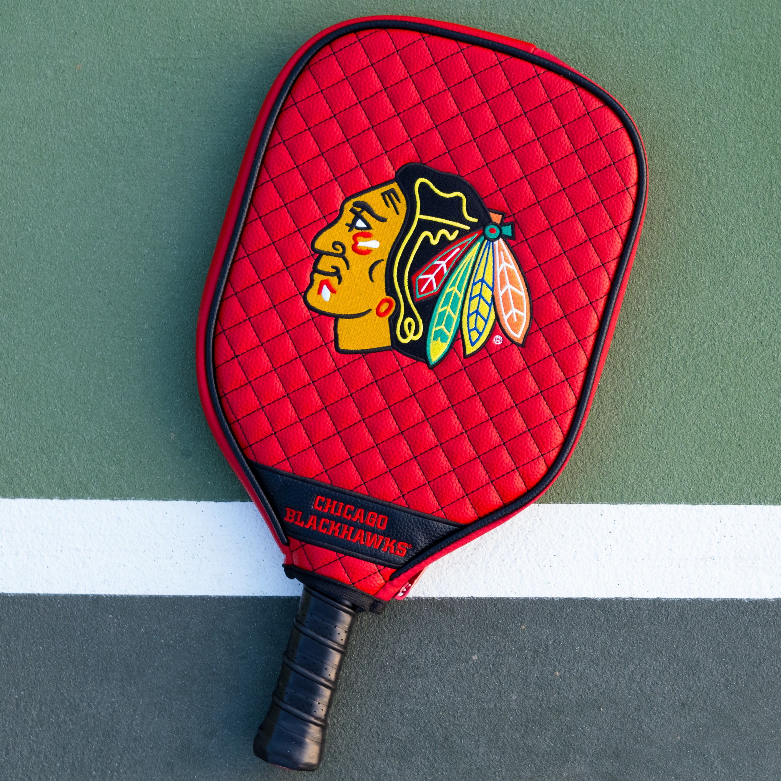 Chicago Blackhawks Quilted Pickleball Paddle Cover (Red)