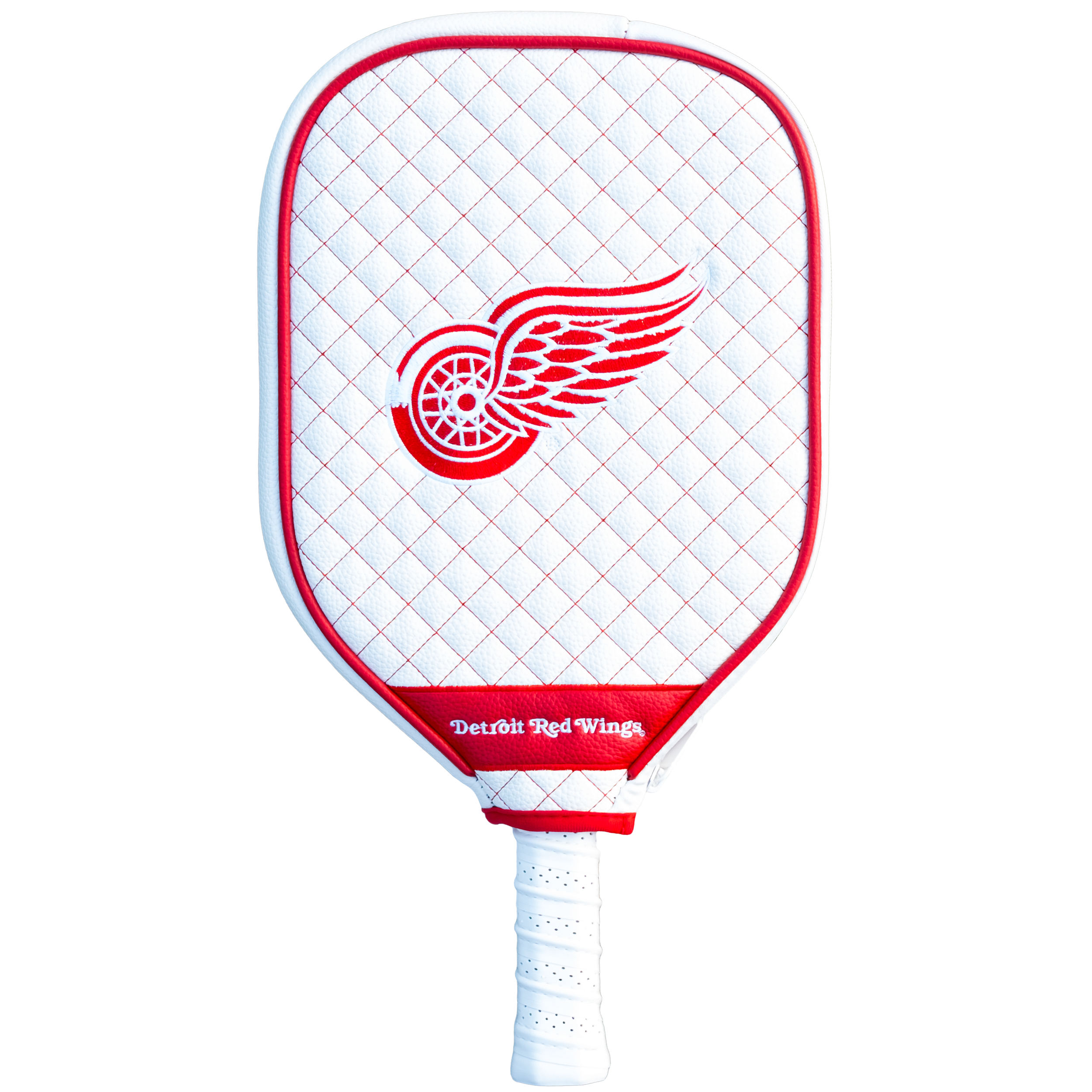 Detroit Red Wings Quilted Pickleball Paddle Cover (White)