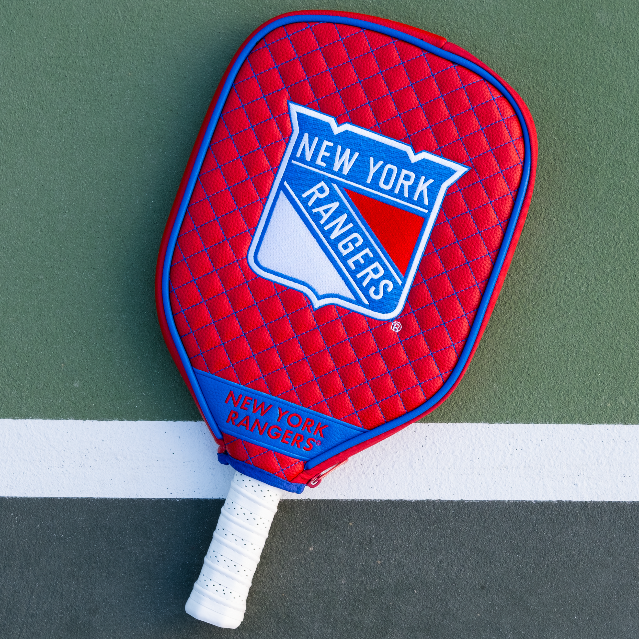 New York Rangers Quilted Pickleball Paddle Cover (Red)