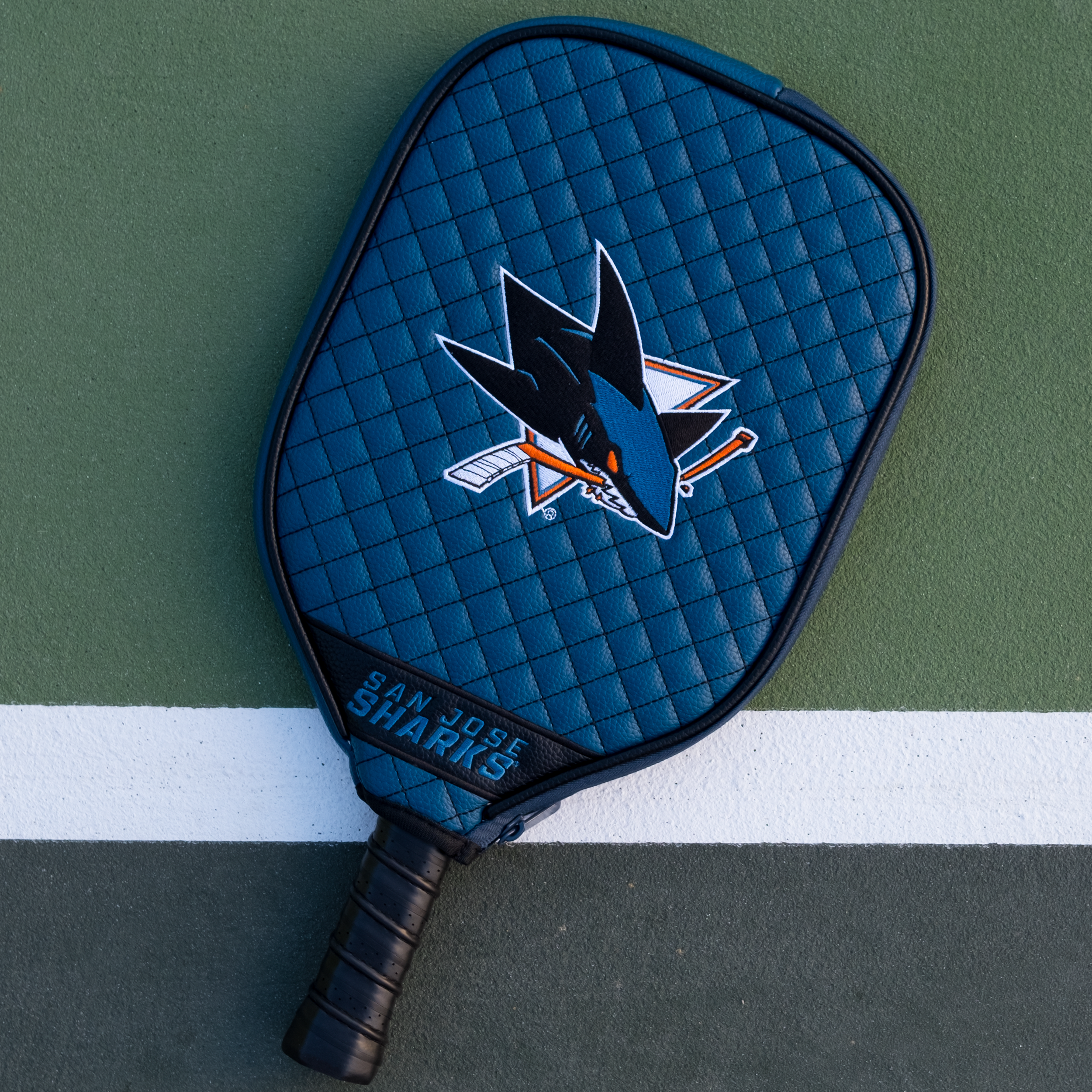 San Jose Sharks Quilted Pickleball Paddle Cover (Teal)