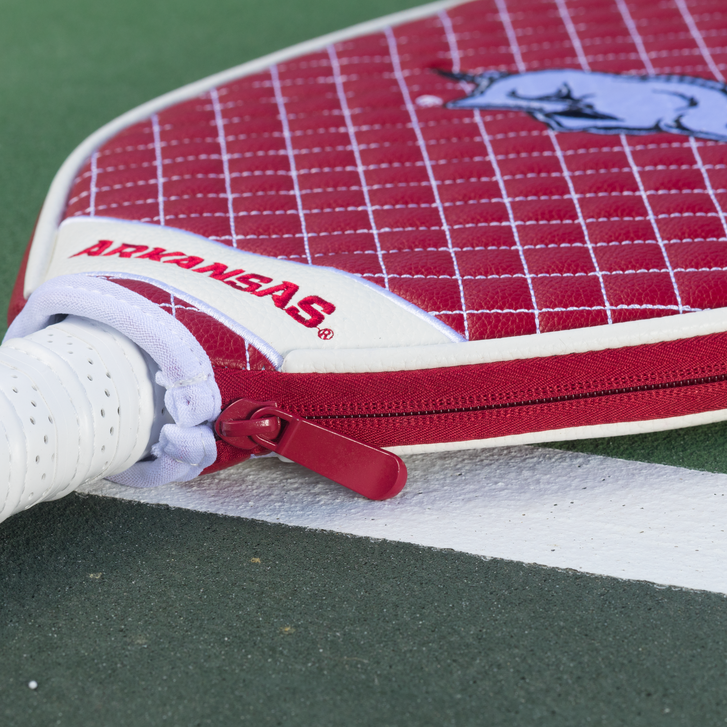 Arkansas Razorbacks Quilted Pickleball Paddle Cover (Dark Red)