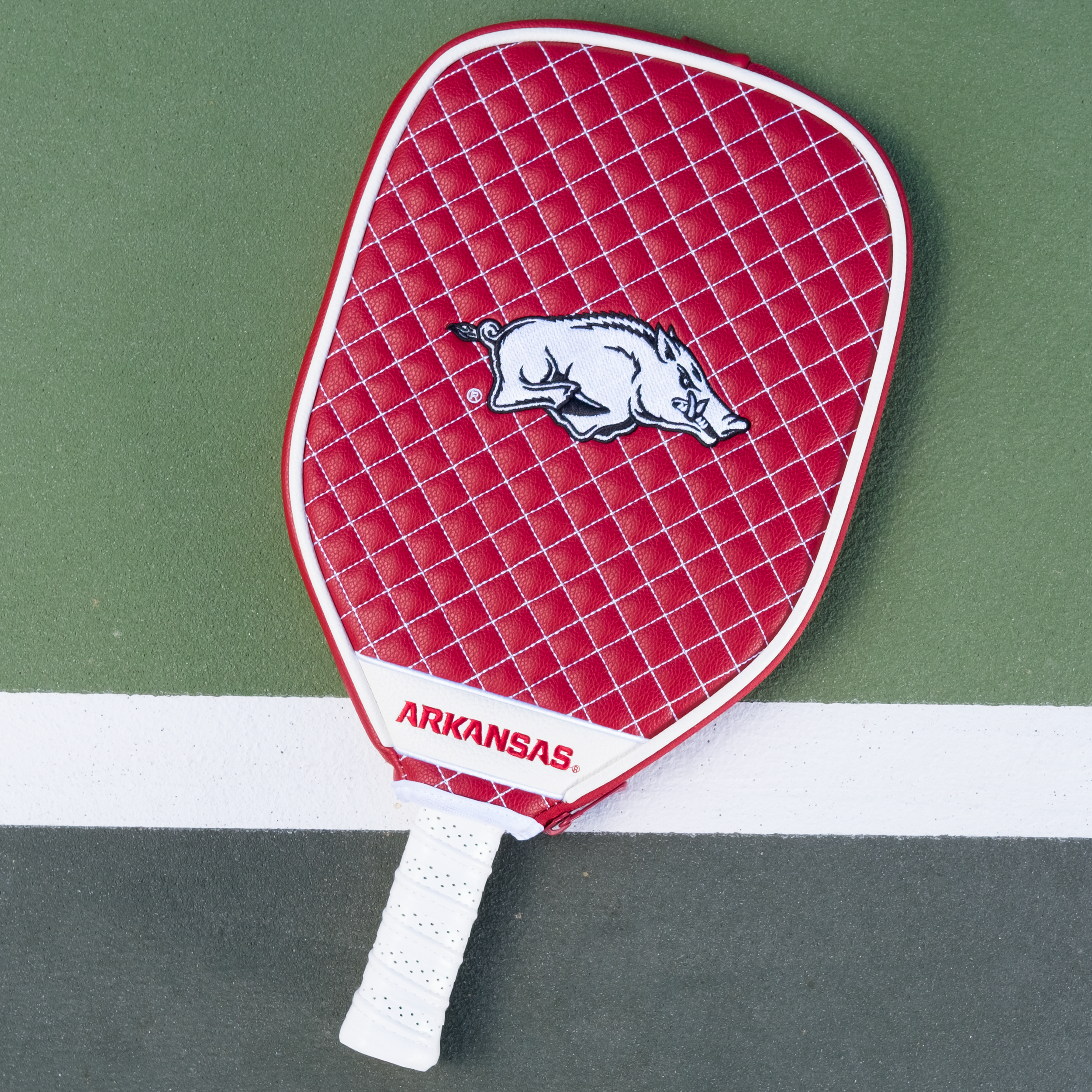 Arkansas Razorbacks Quilted Pickleball Paddle Cover (Dark Red)