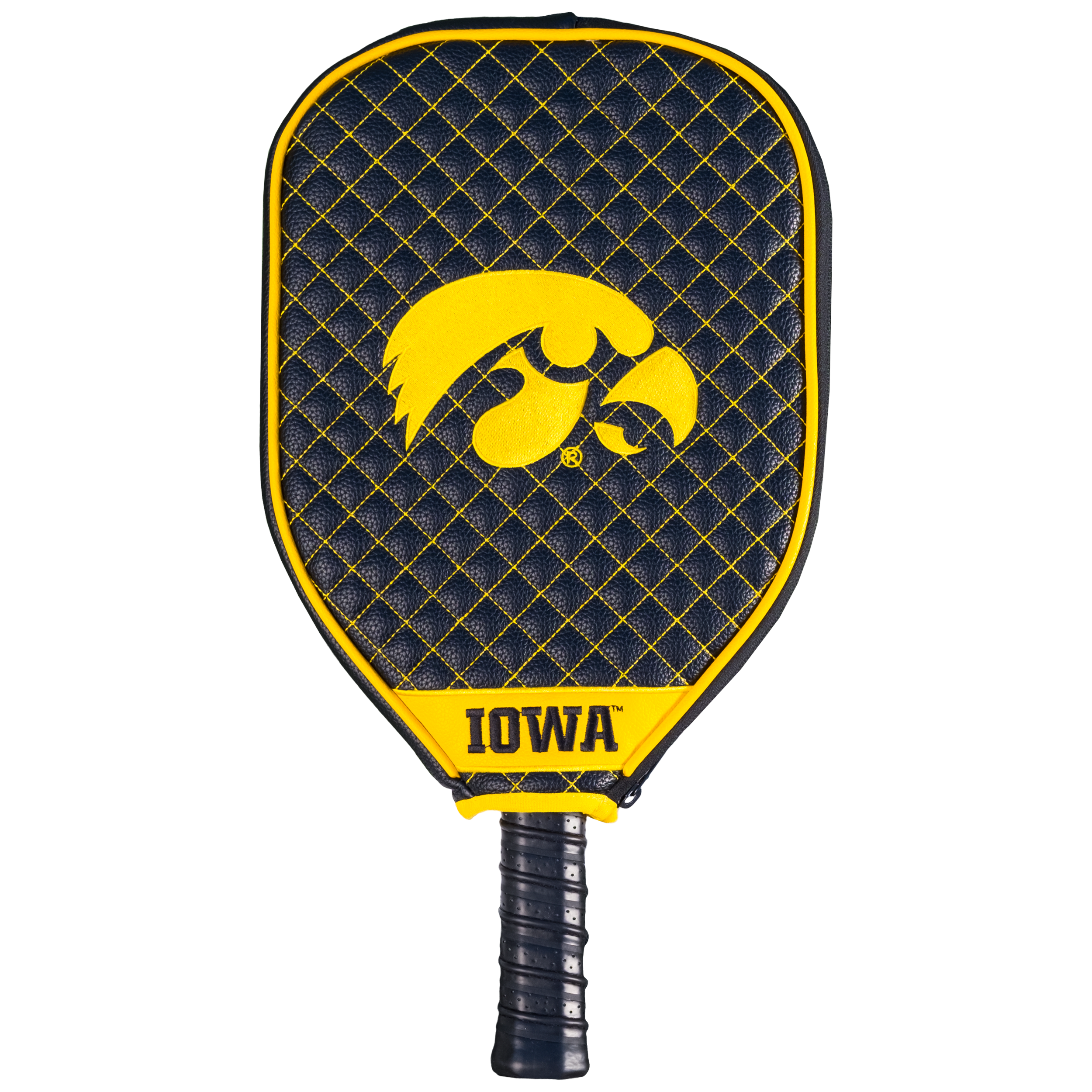 Iowa Hawkeyes Quilted Pickleball Paddle Cover (Black)