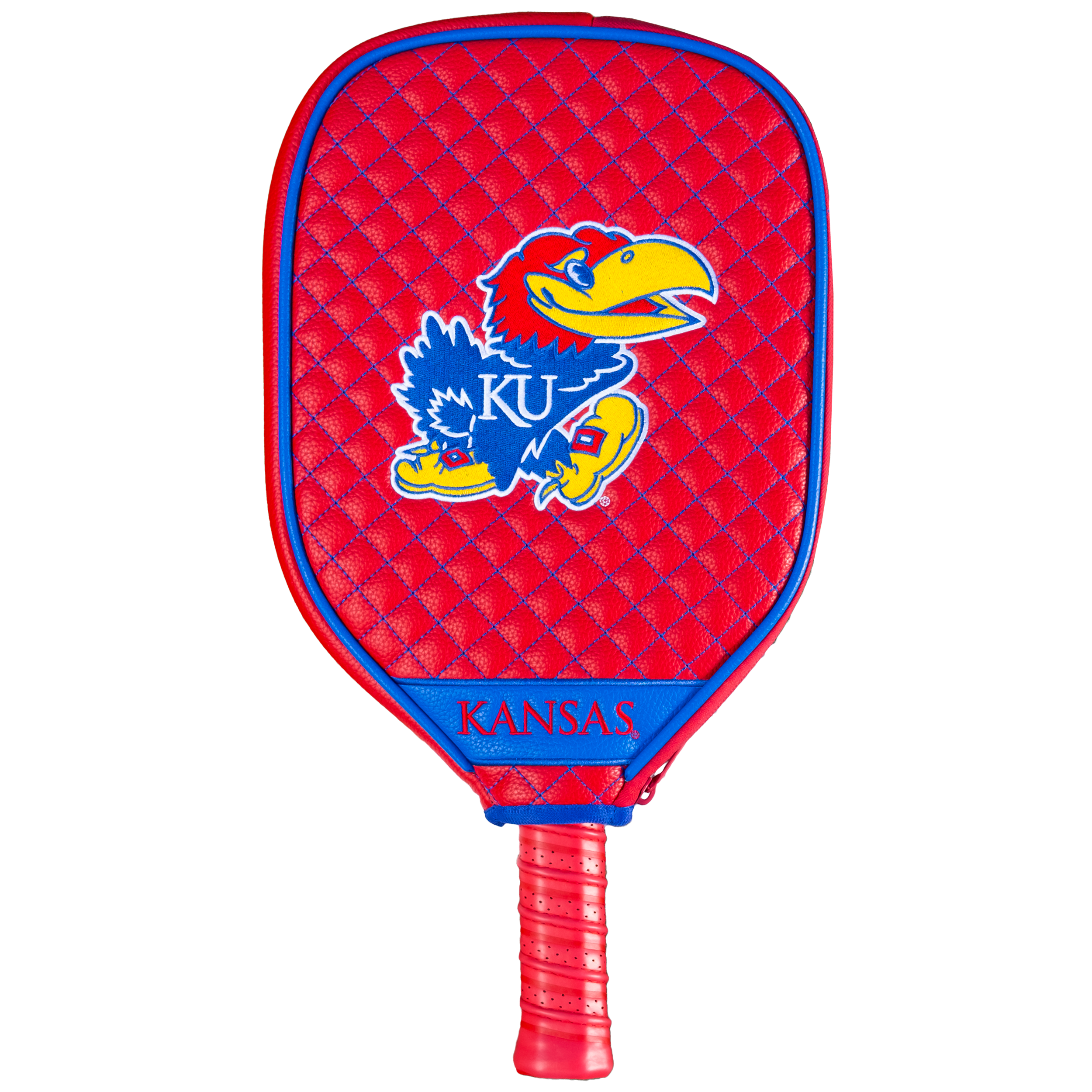 Kansas Jayhawks Quilted Pickleball Paddle Cover (Red)