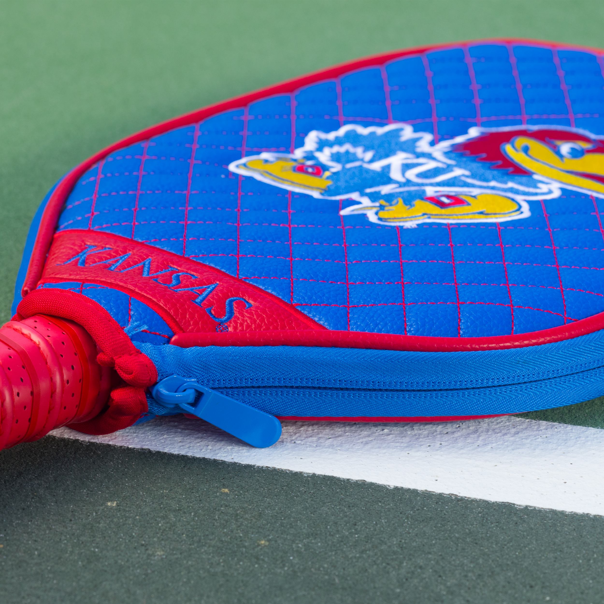 Kansas Jayhawks Quilted Pickleball Paddle Cover (Royal)