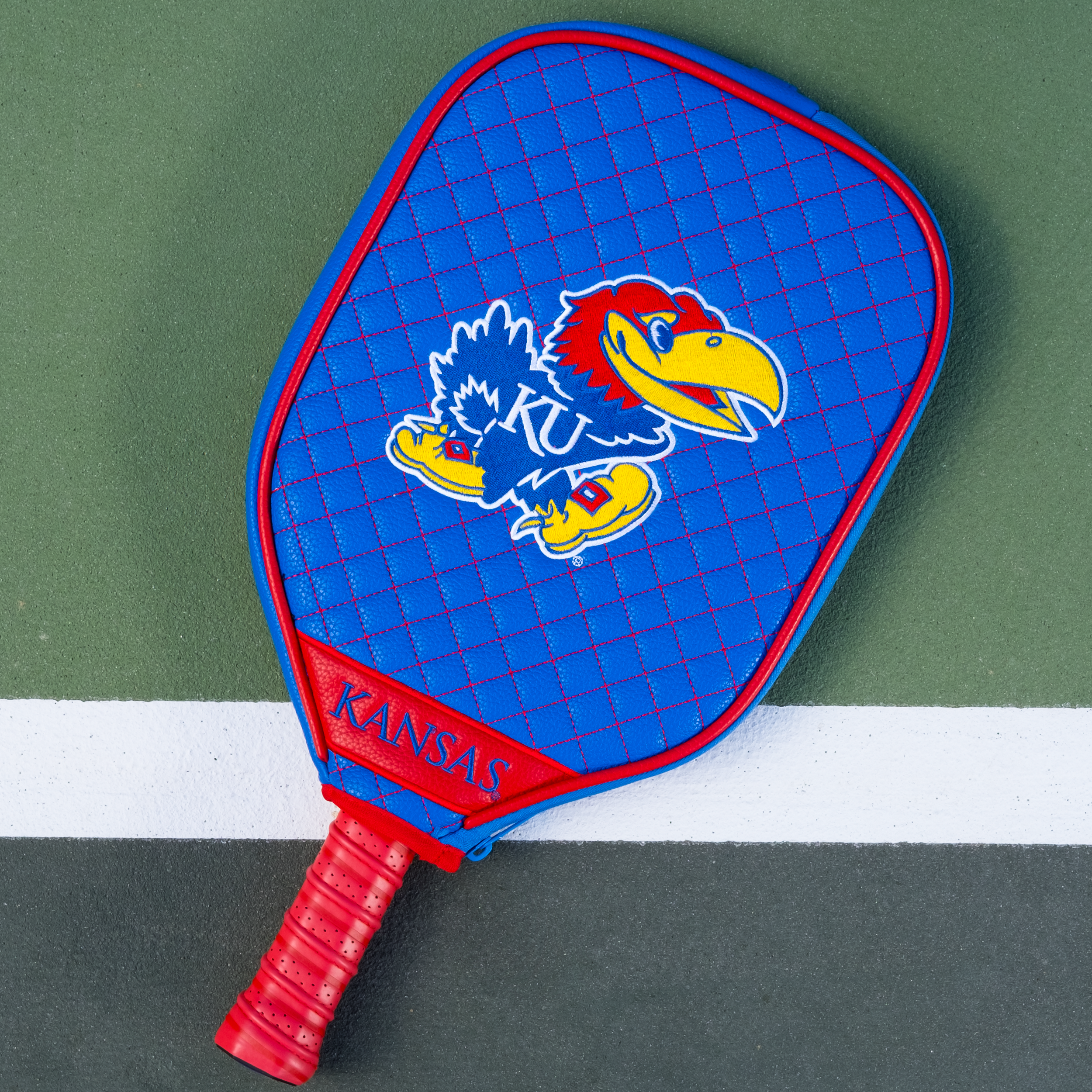 Kansas Jayhawks Quilted Pickleball Paddle Cover (Royal)