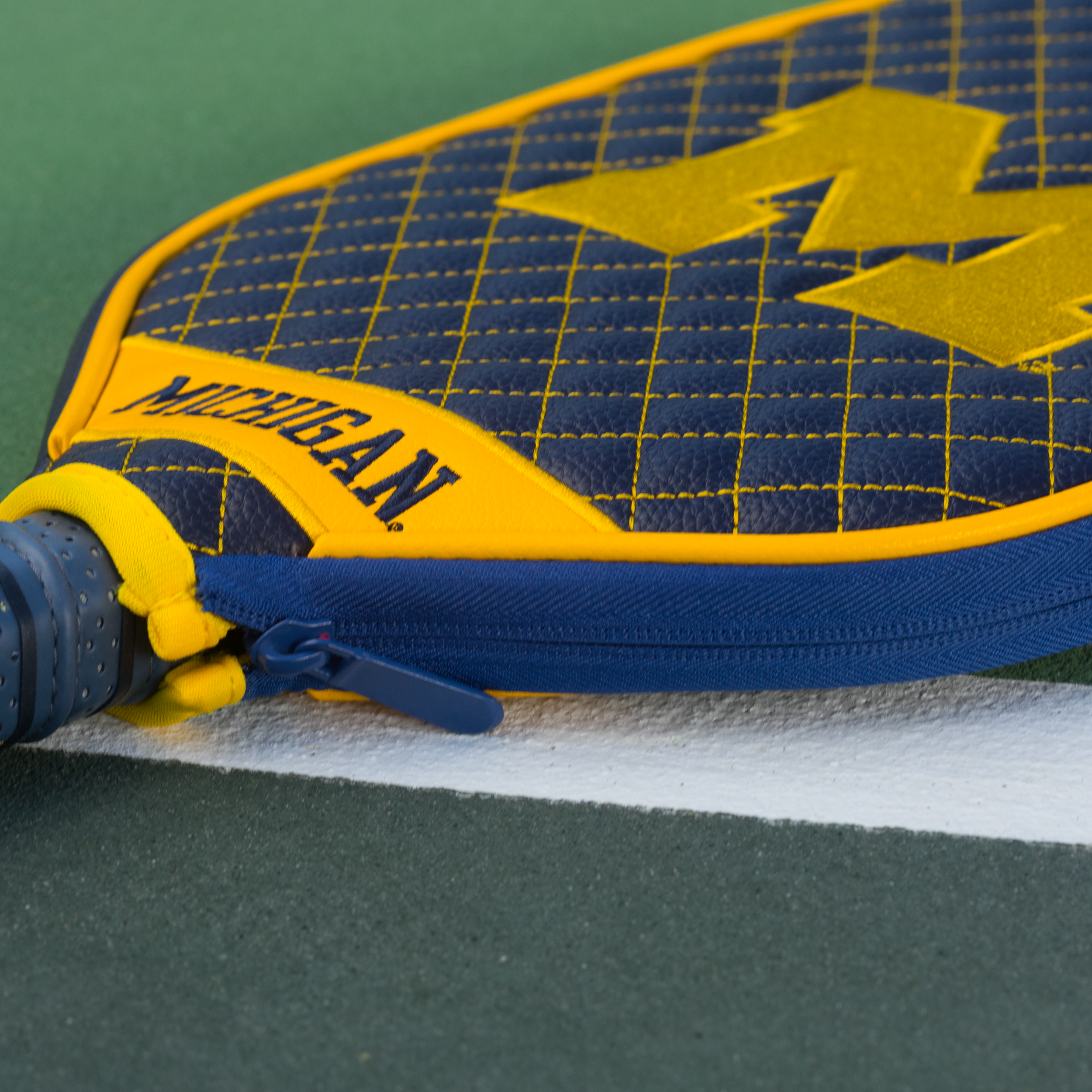 Michigan Wolverines Quilted Pickleball Paddle Cover (Navy)