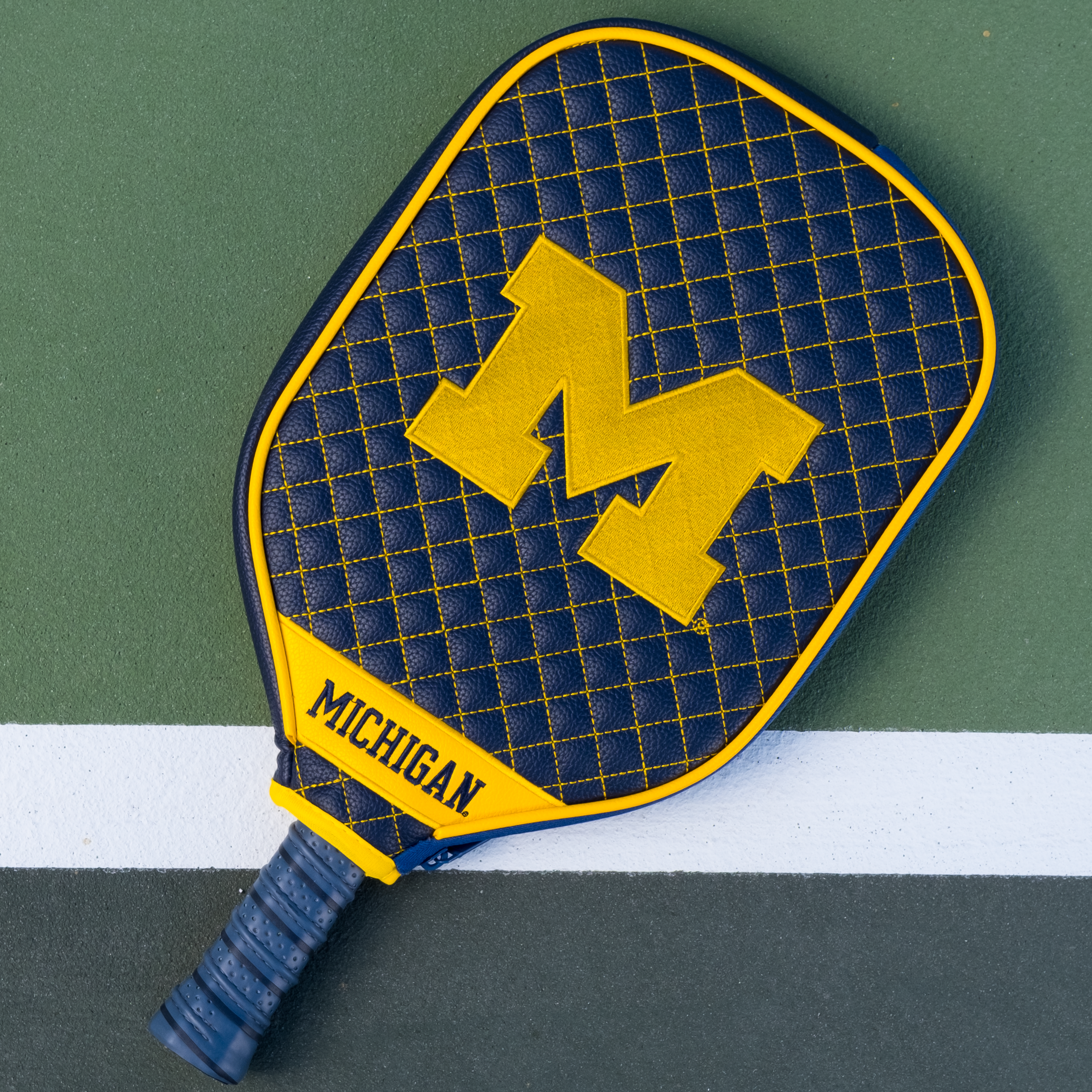 Michigan Wolverines Quilted Pickleball Paddle Cover (Navy)