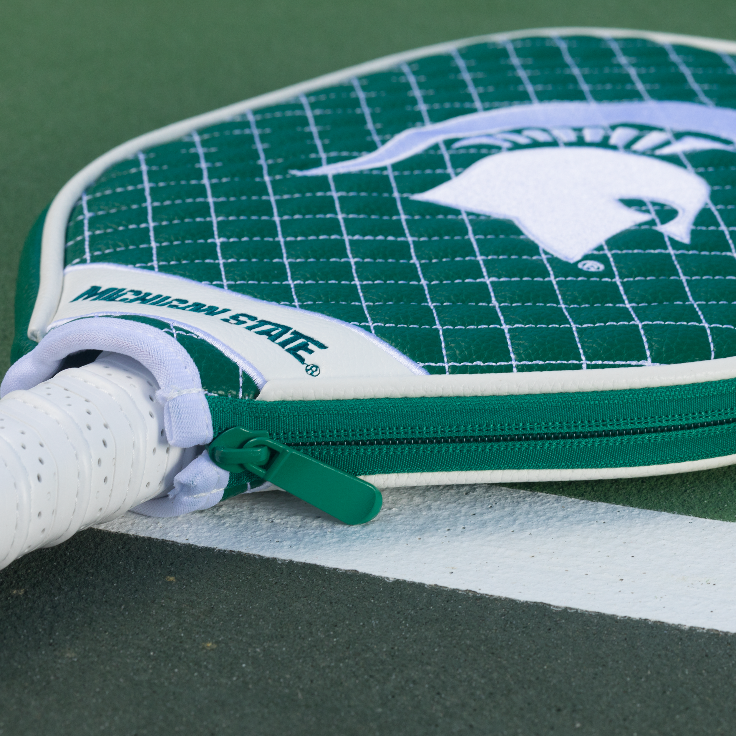 Michigan State Spartans Quilted Pickleball Paddle Cover (Dark Green)