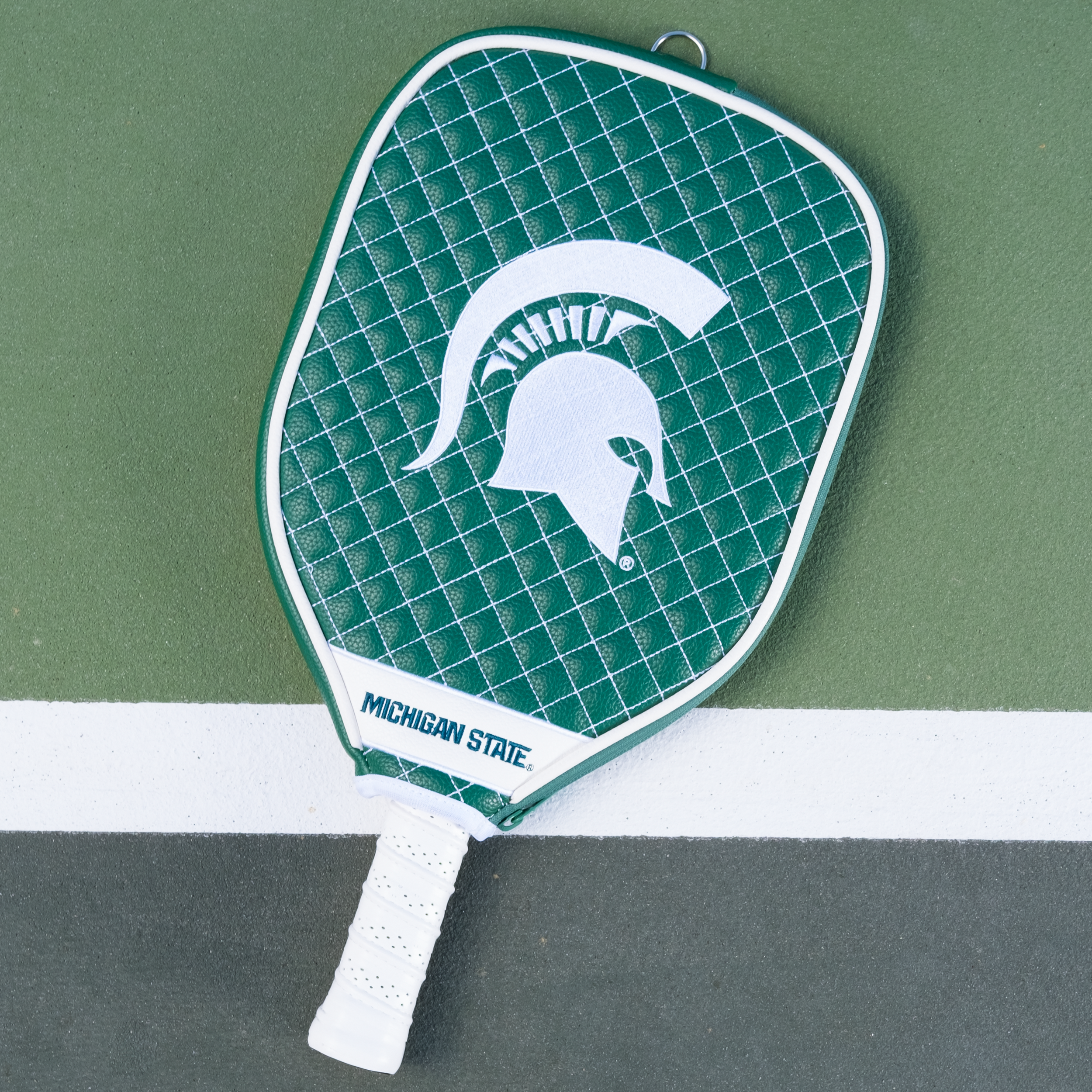 Michigan State Spartans Quilted Pickleball Paddle Cover (Dark Green)