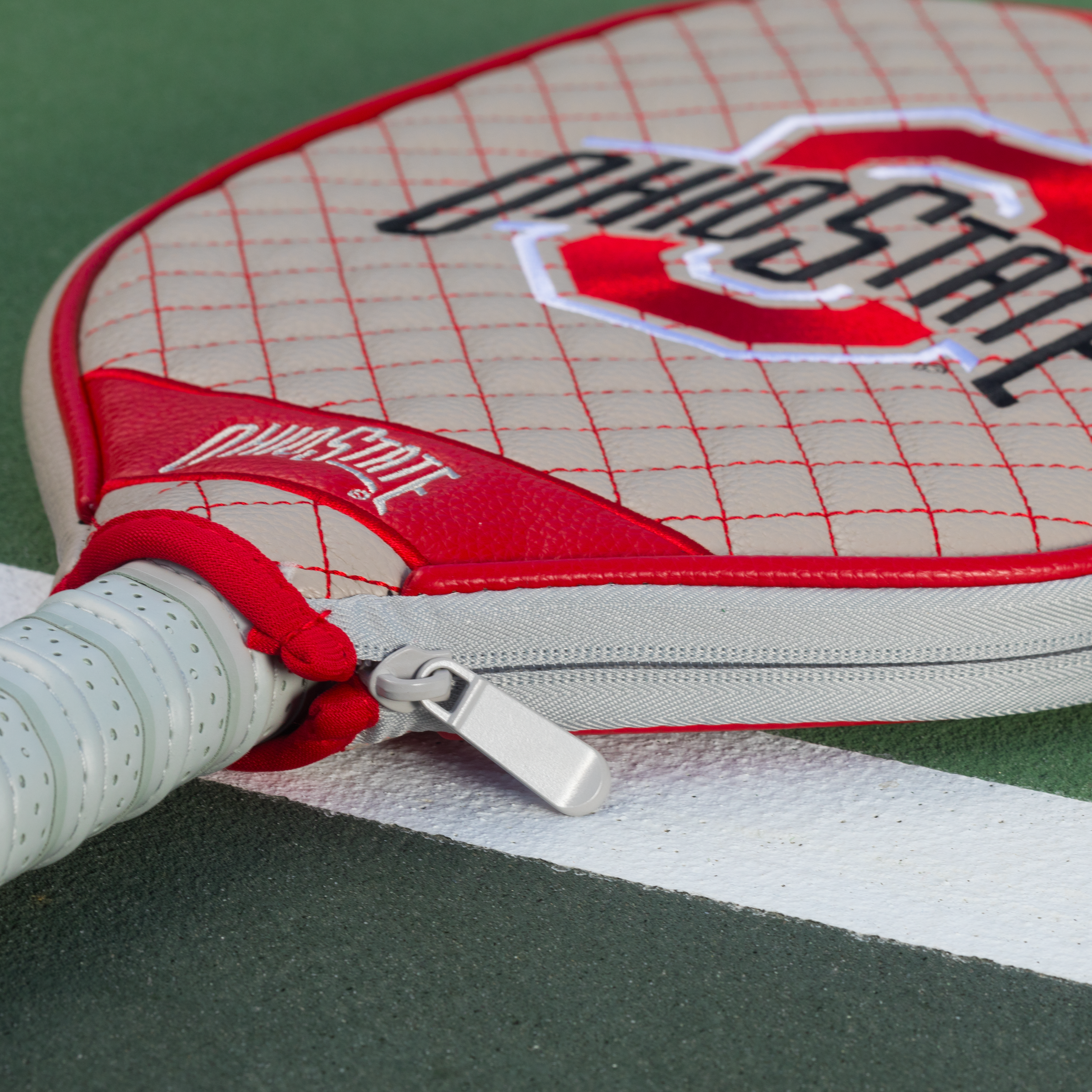 Ohio State Buckeyes Quilted Pickleball Paddle Cover (Gray)