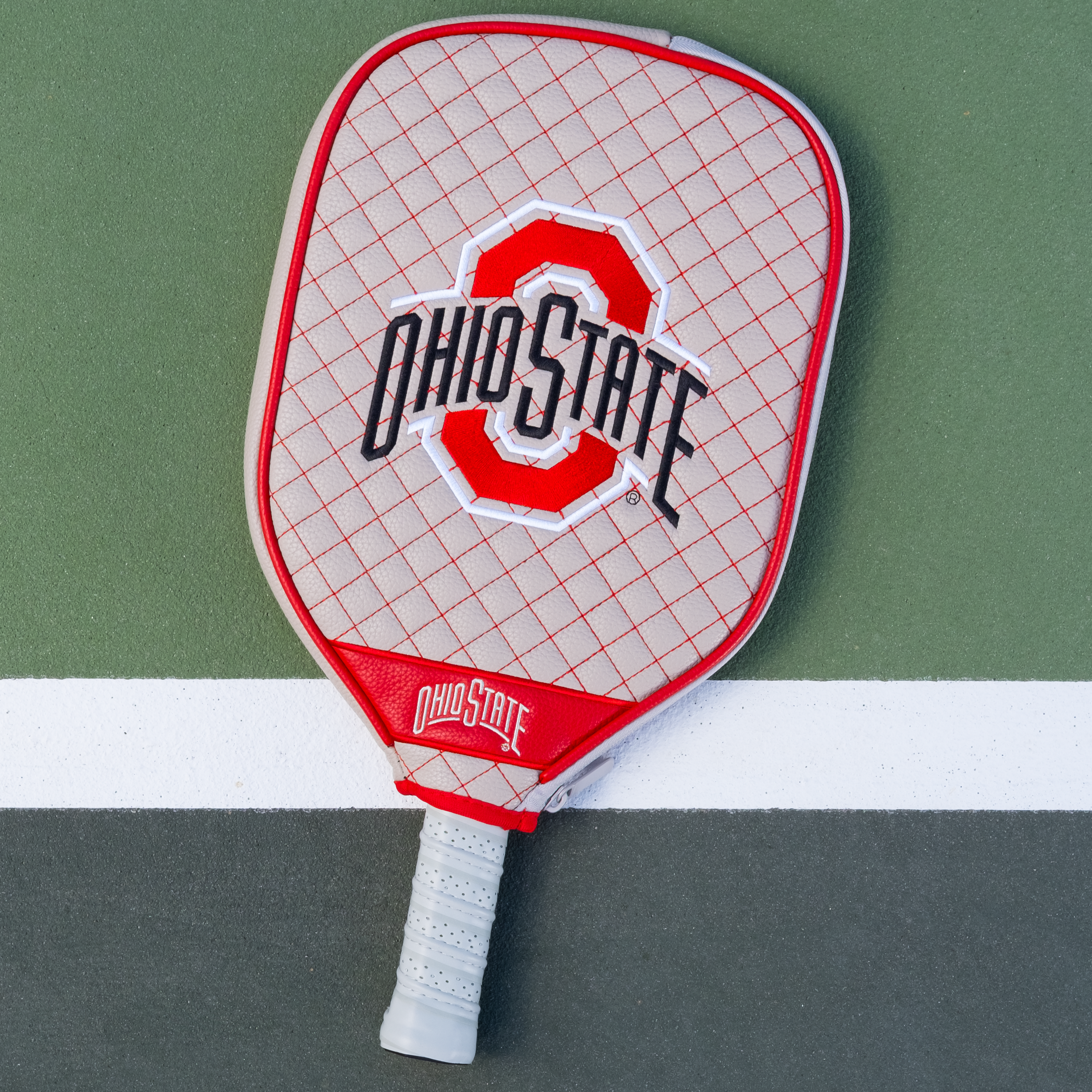 Ohio State Buckeyes Quilted Pickleball Paddle Cover (Gray)