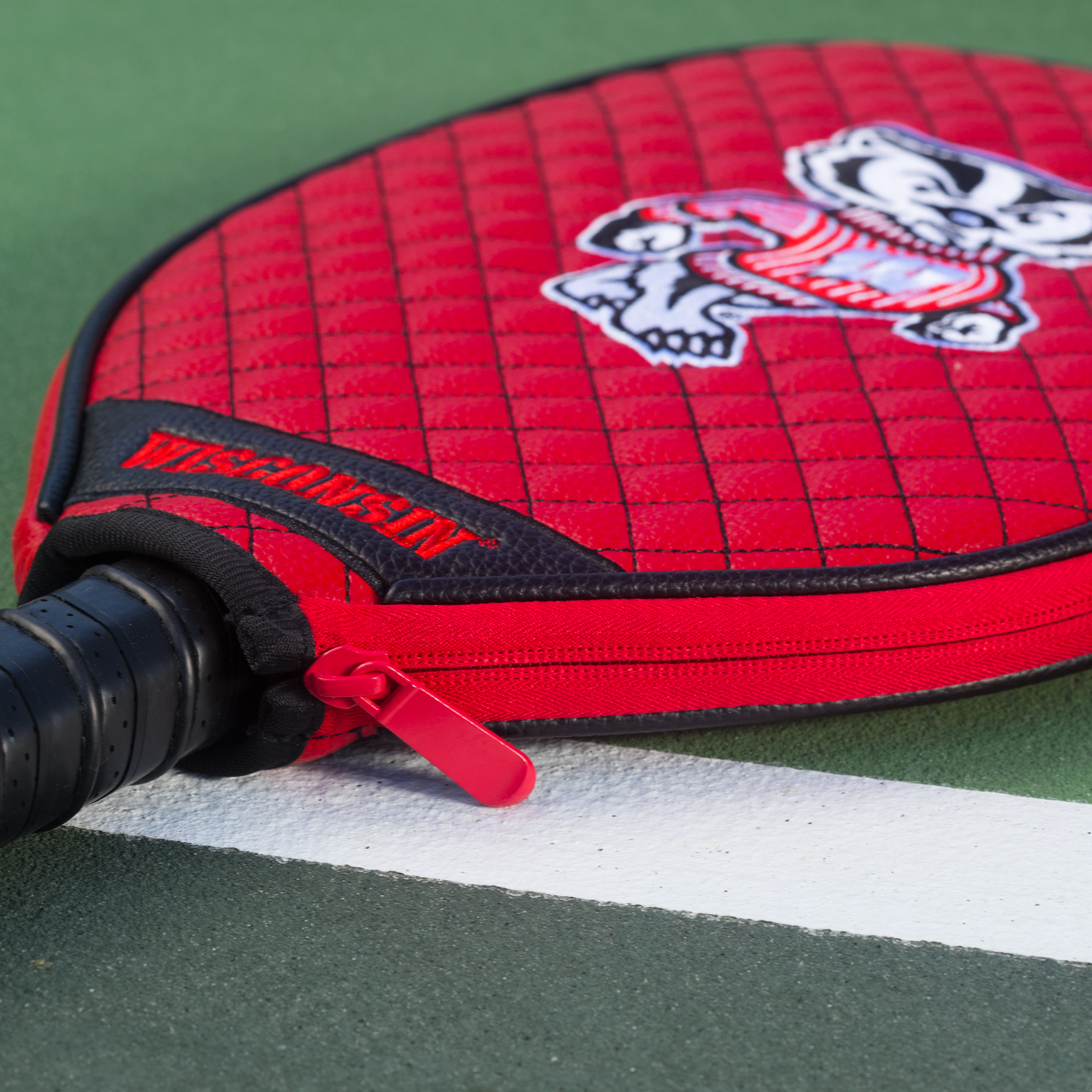 Wisconsin Badgers Quilted Pickleball Paddle Cover (Red)