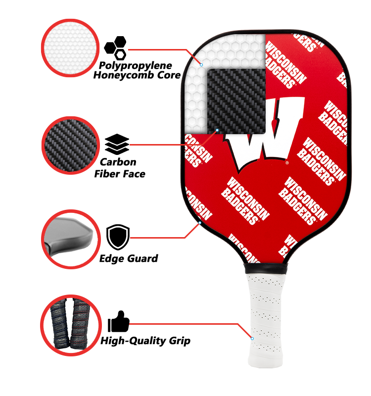 Wisconsin Badgers Pickleball Paddle