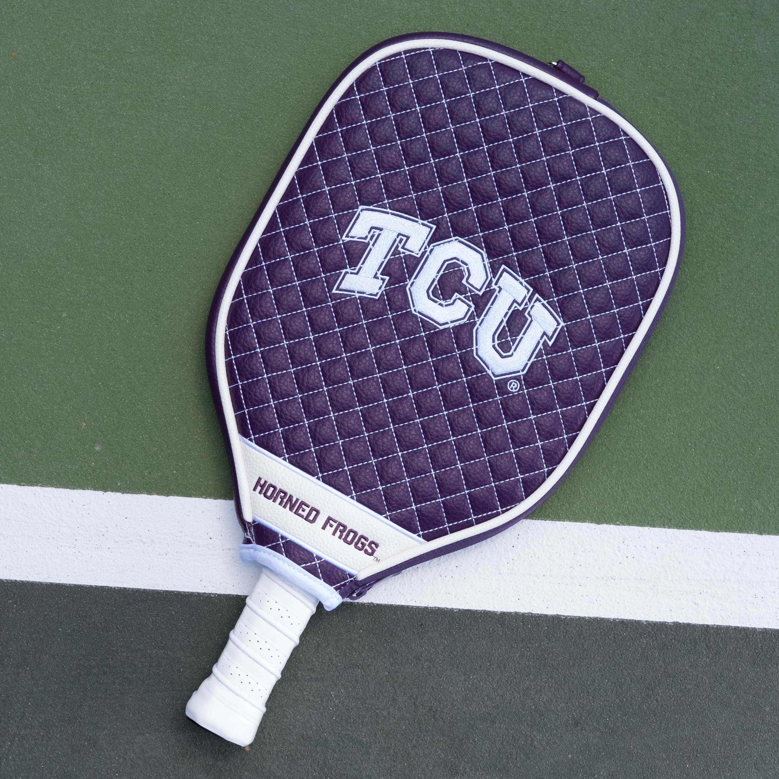 Tcu Horned Frogs Quilted Pickleball Paddle Cover (Purple)