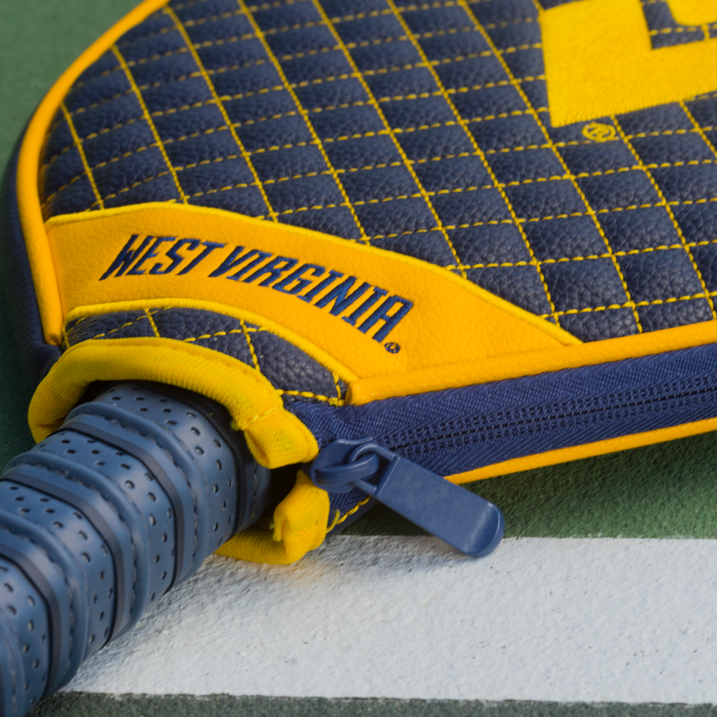 West Virginia Mountaineers Quilted Pickleball Paddle Cover (Navy)