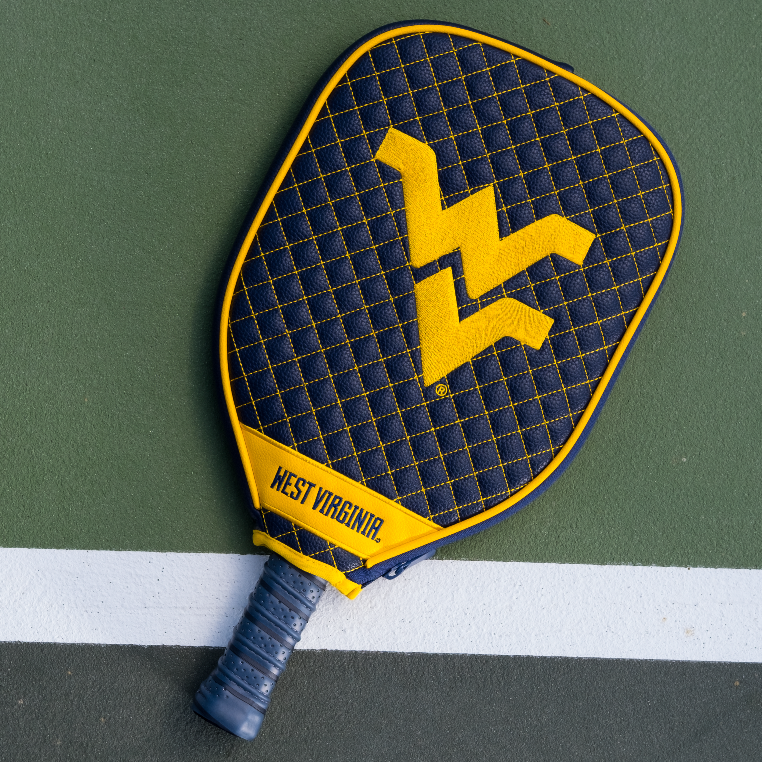 West Virginia Mountaineers Quilted Pickleball Paddle Cover (Navy)