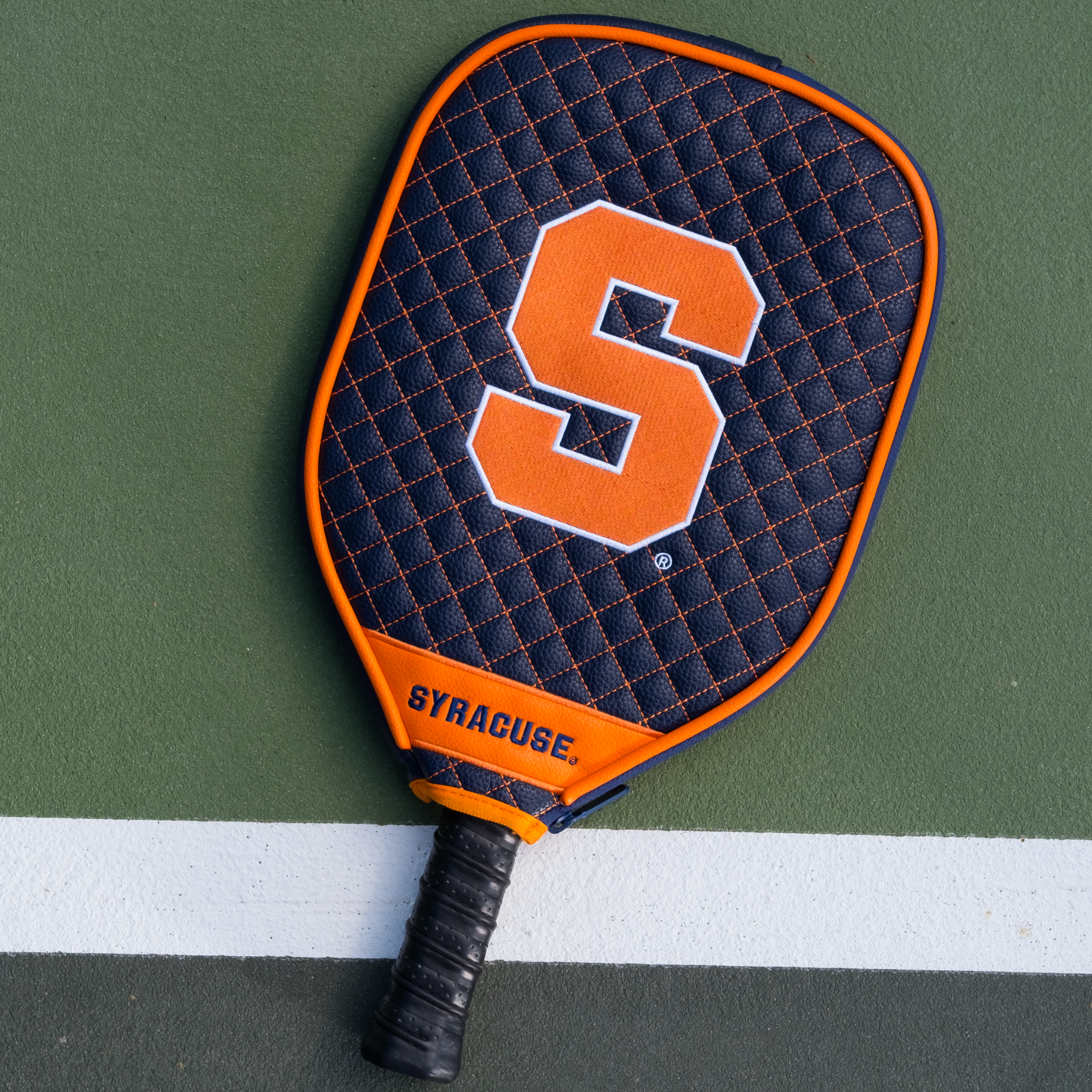 Syracuse Orange Quilted Pickleball Paddle Cover (Navy)