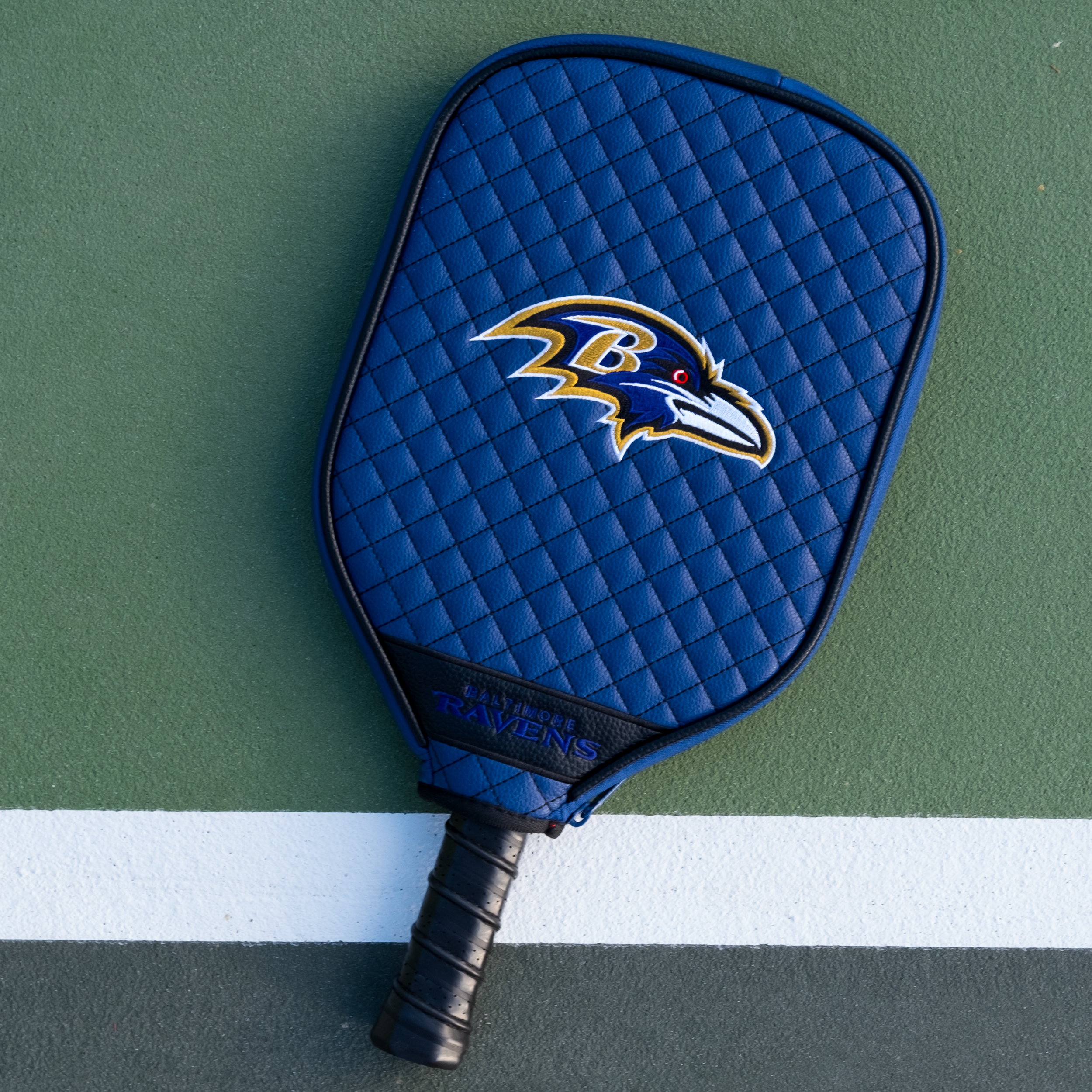 Baltimore Ravens Quilted Pickleball Paddle Cover (Purple)