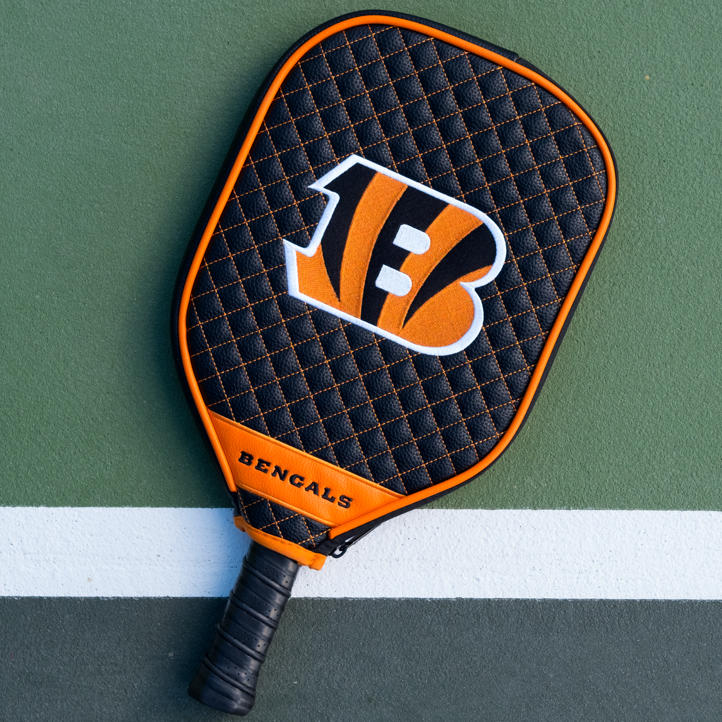 Cincinnati Bengals Quilted Pickleball Paddle Cover (Black)