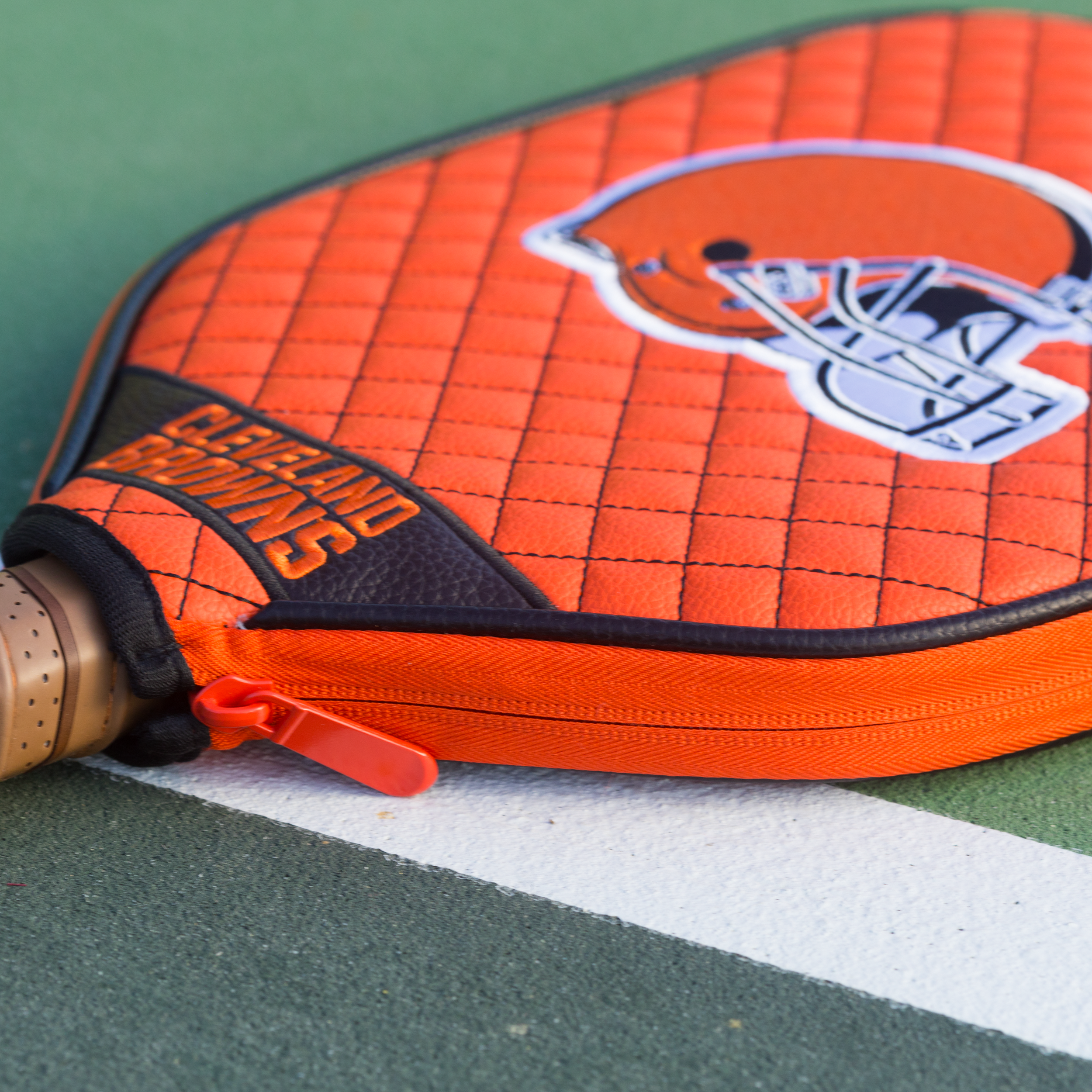 Cleveland Browns Quilted Pickleball Paddle Cover (Orange)