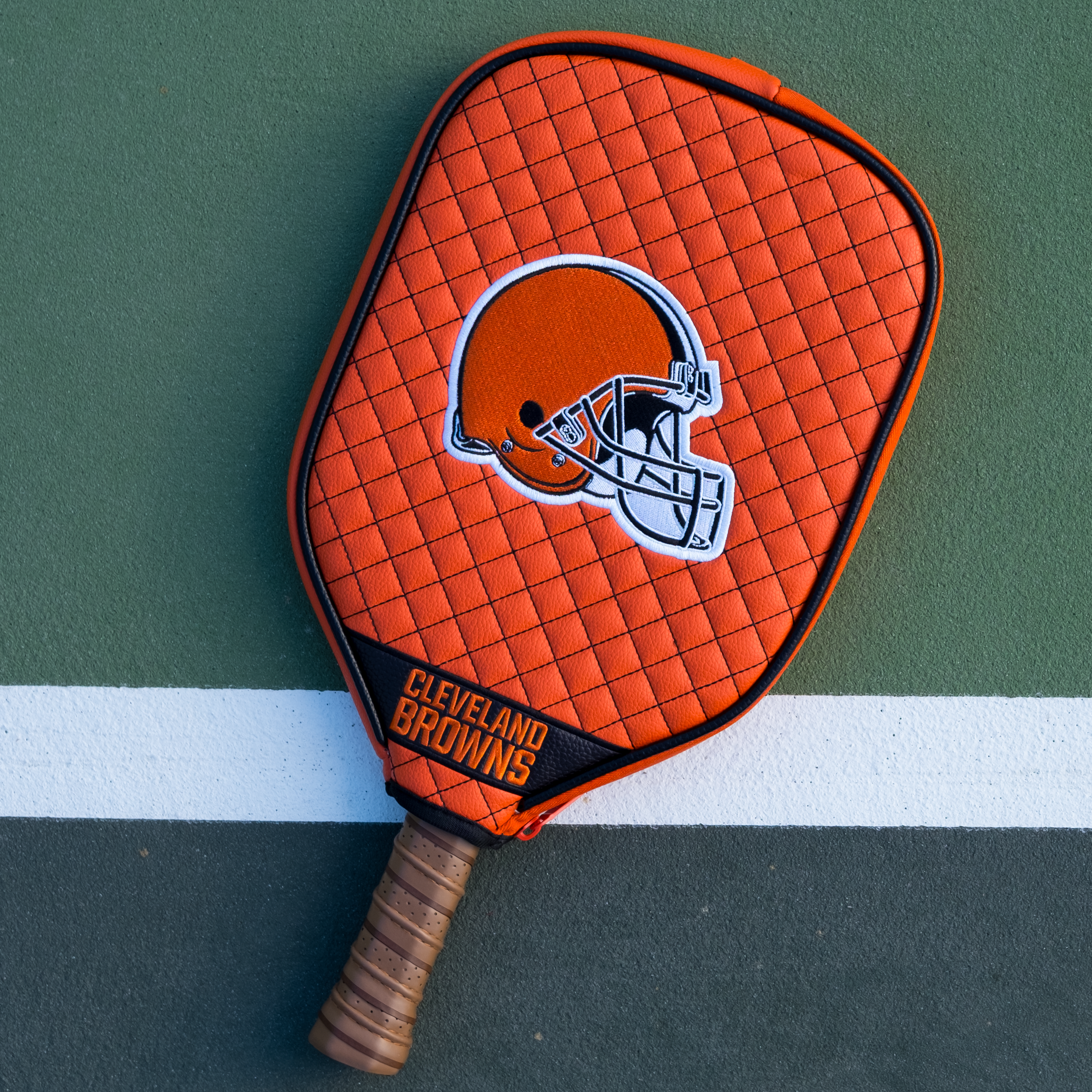 Cleveland Browns Quilted Pickleball Paddle Cover (Orange)