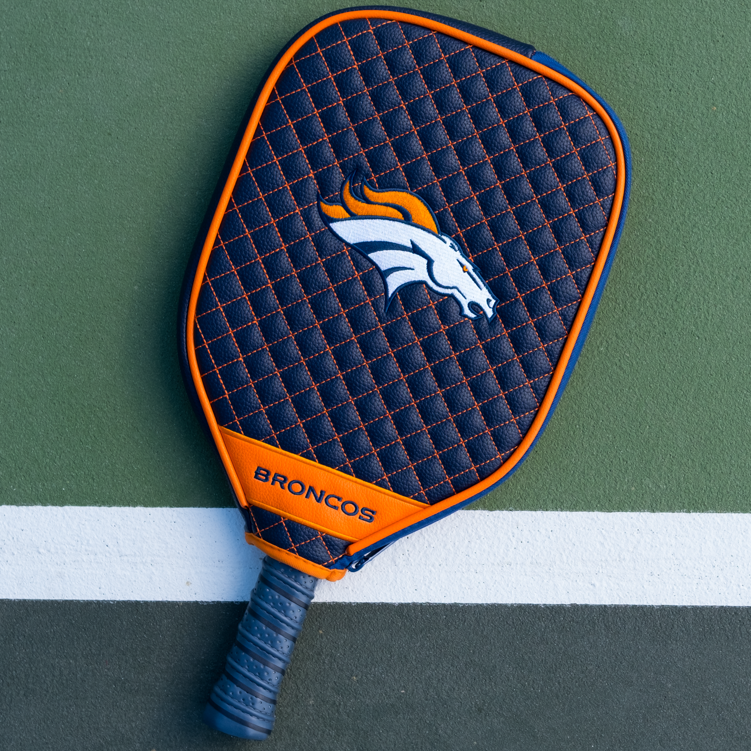 Denver Broncos Quilted Pickleball Paddle Cover (Navy)