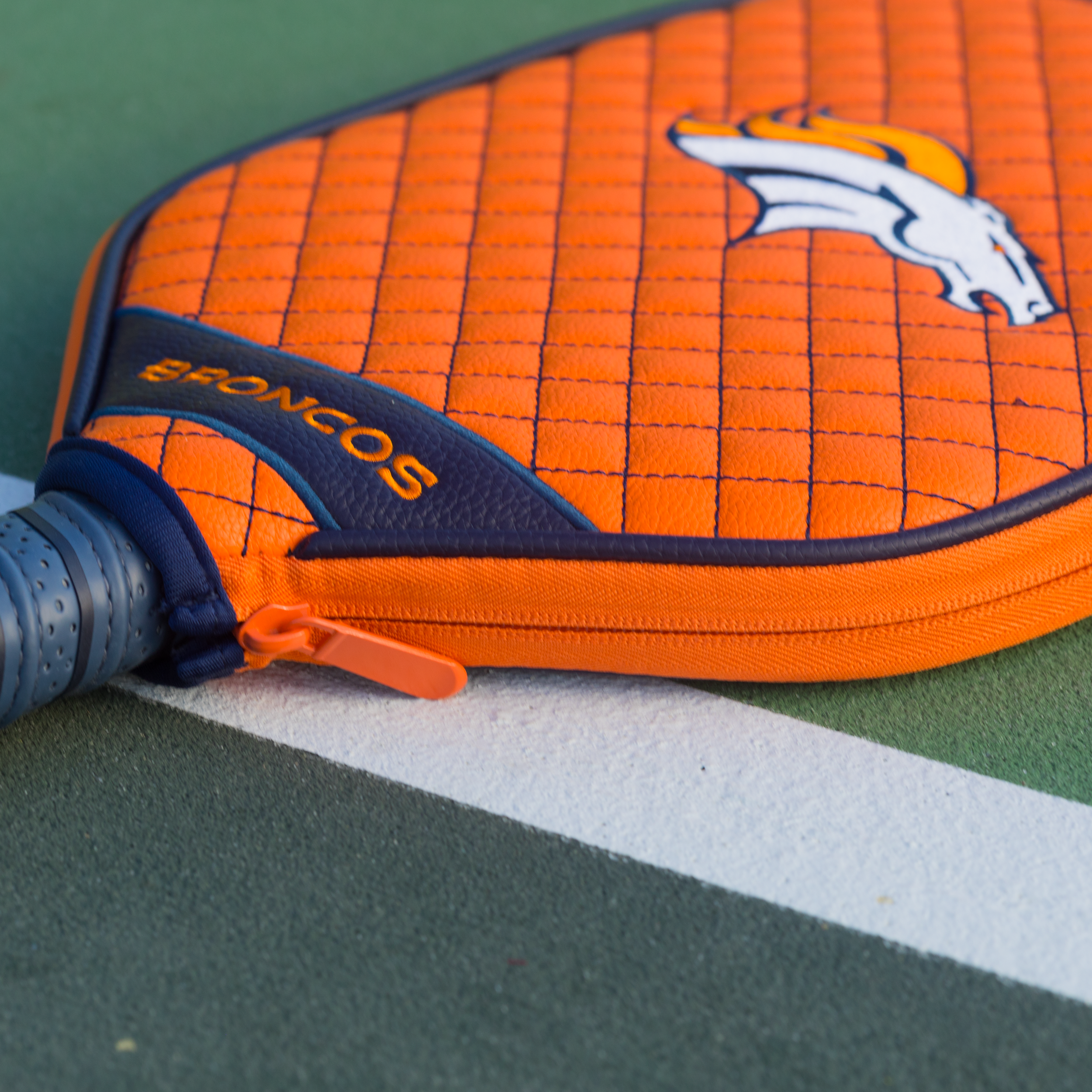 Denver Broncos Quilted Pickleball Paddle Cover (Orange)