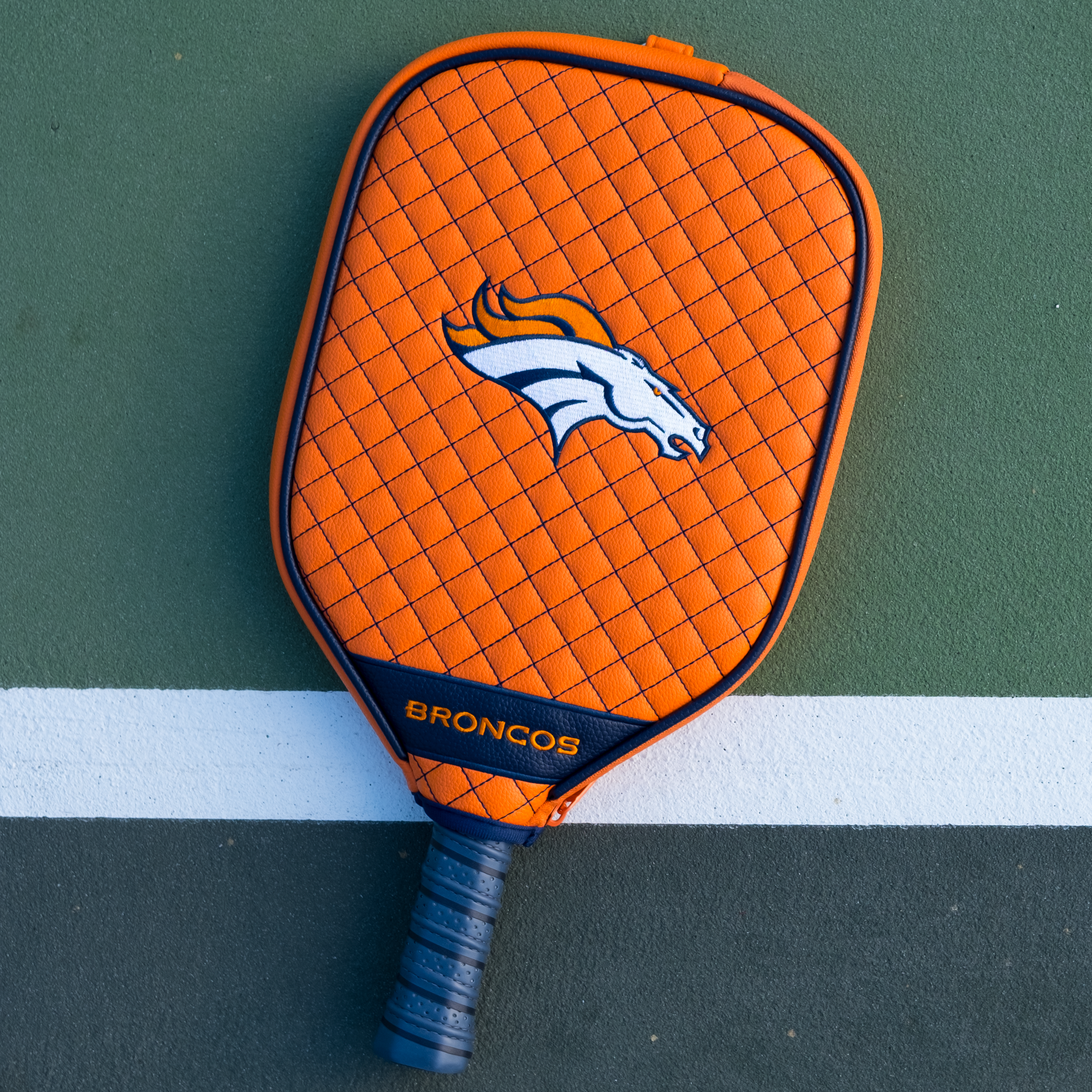 Denver Broncos Quilted Pickleball Paddle Cover (Orange)