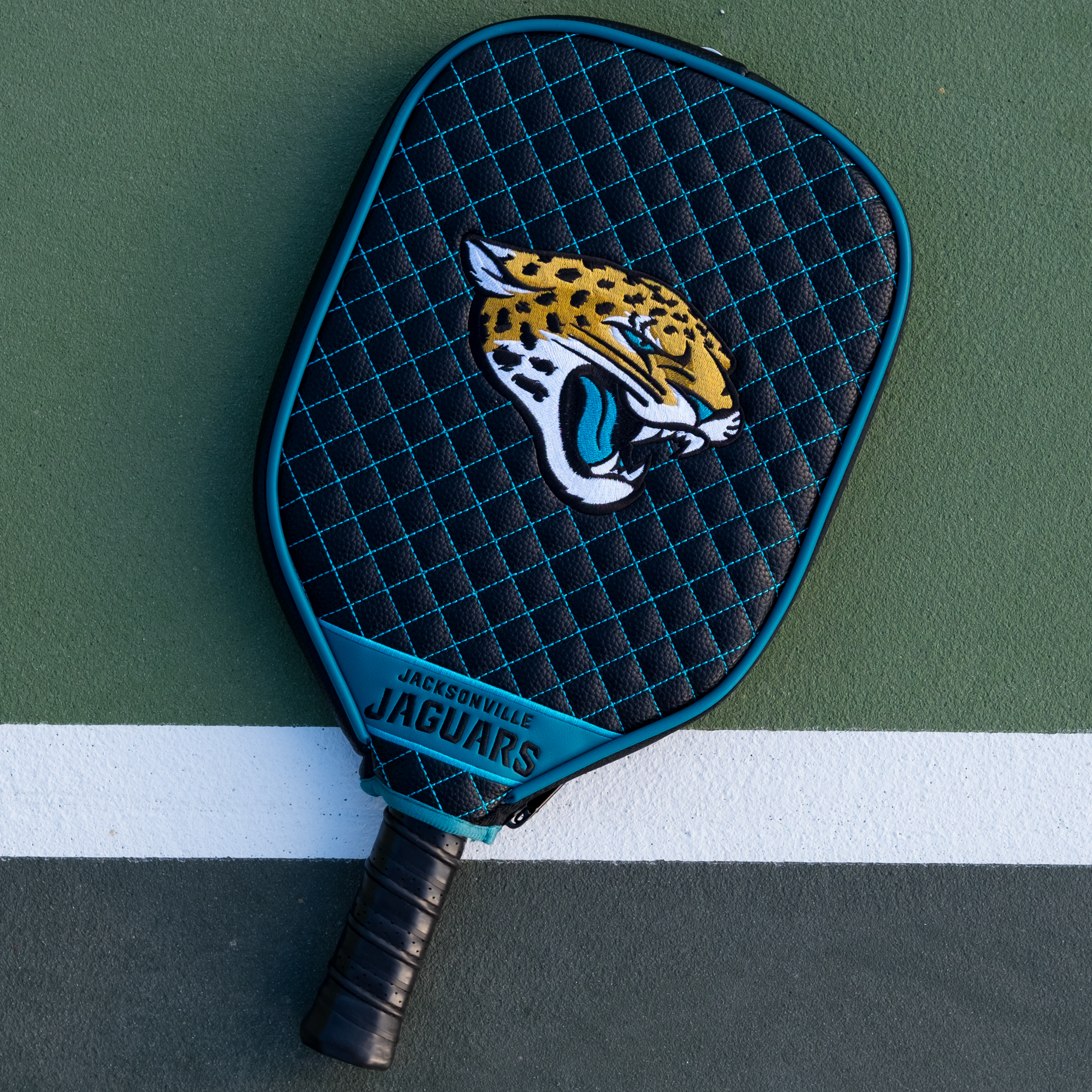 Jacksonville Jaguars Quilted Pickleball Paddle Cover (Black)