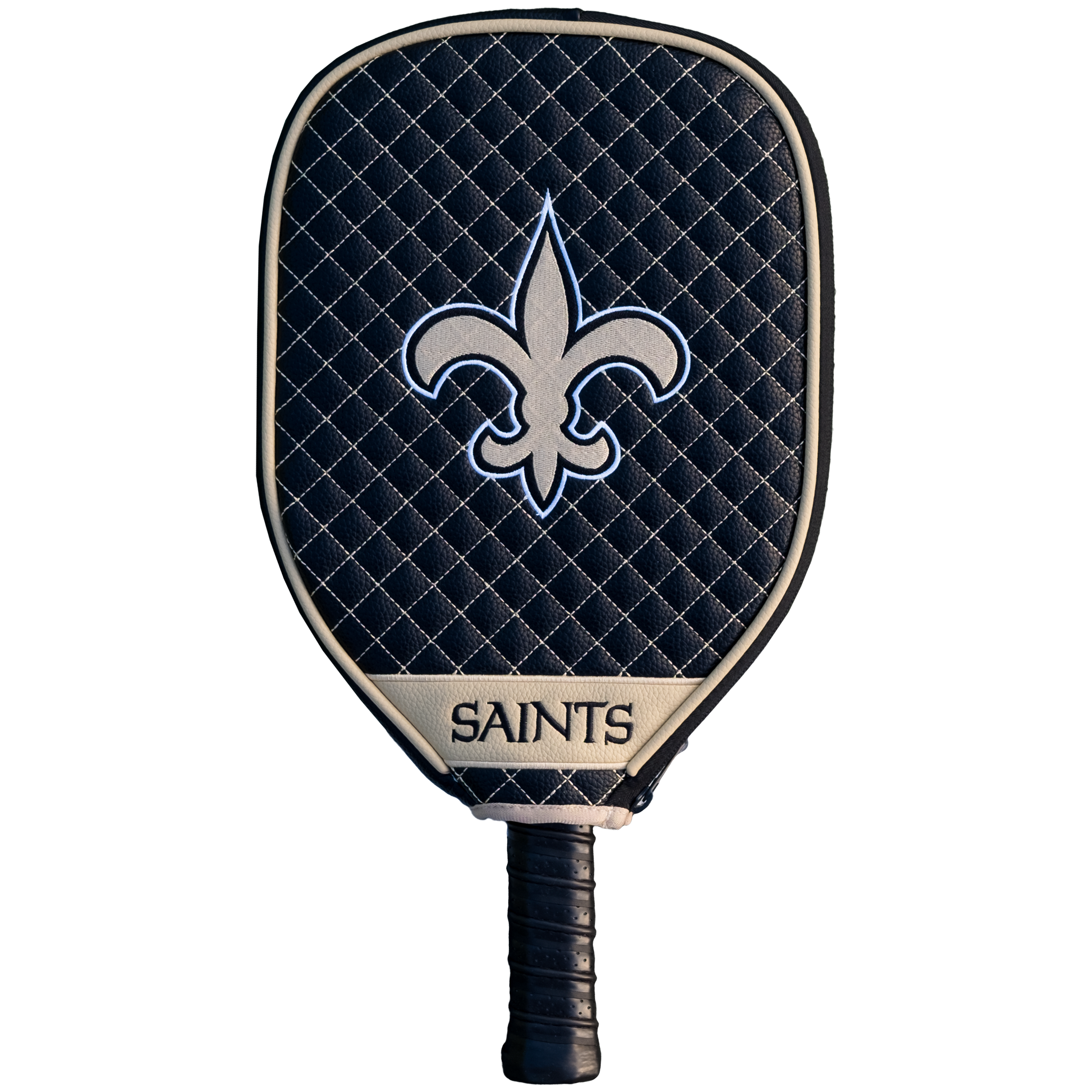 New Orleans Saints Quilted Pickleball Paddle Cover (Black)