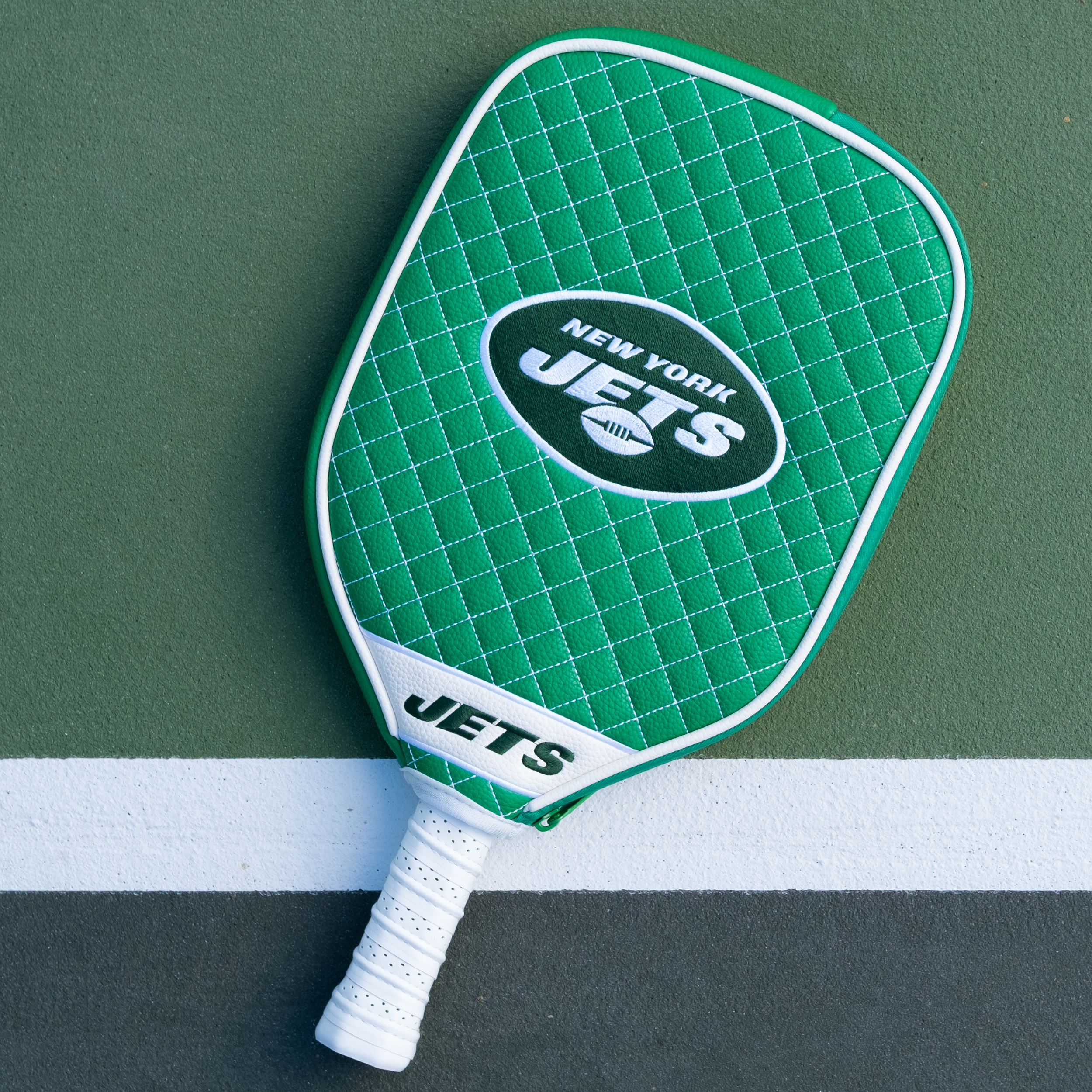 New York Jets Quilted Pickleball Paddle Cover (Green)