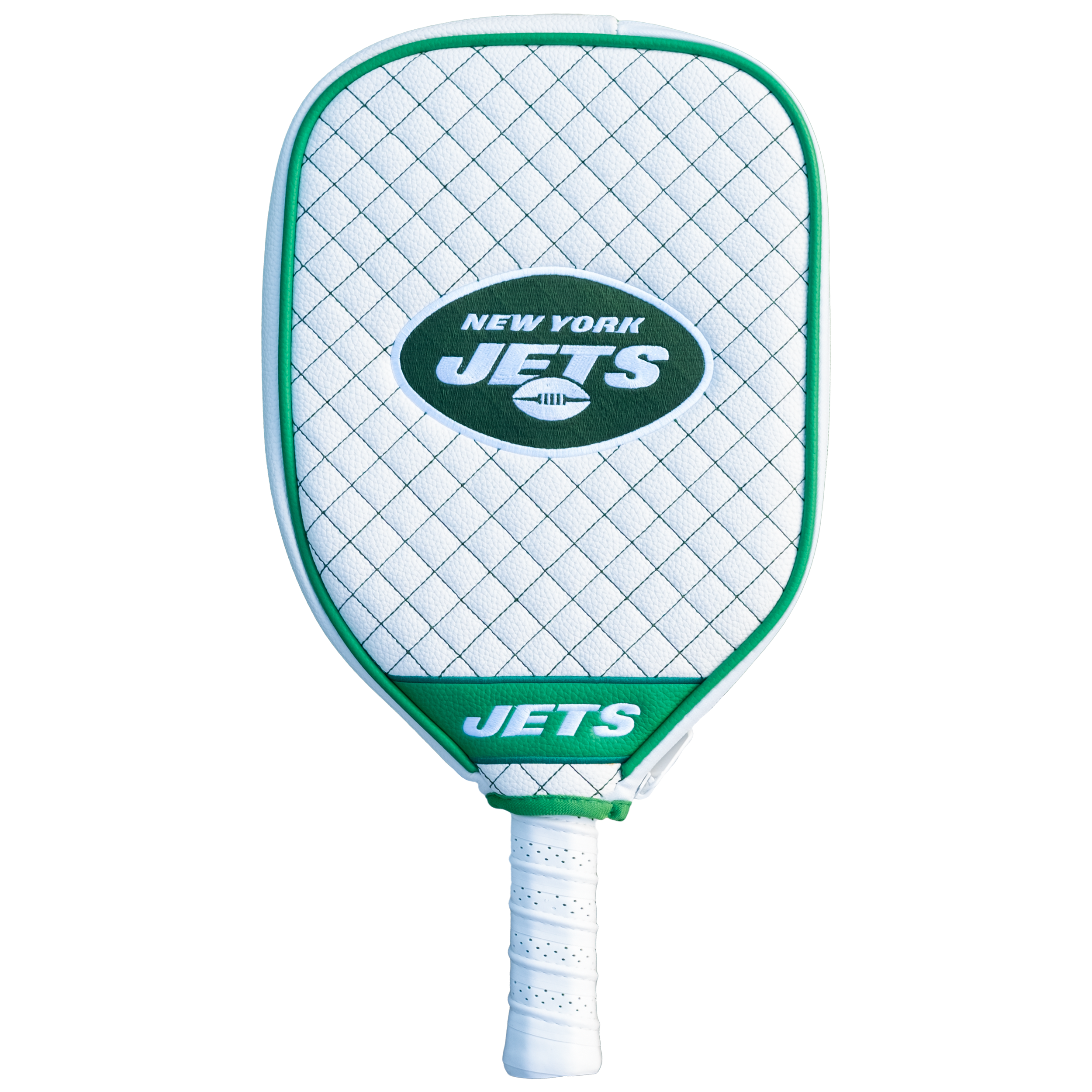 New York Jets Quilted Pickleball Paddle Cover (White)