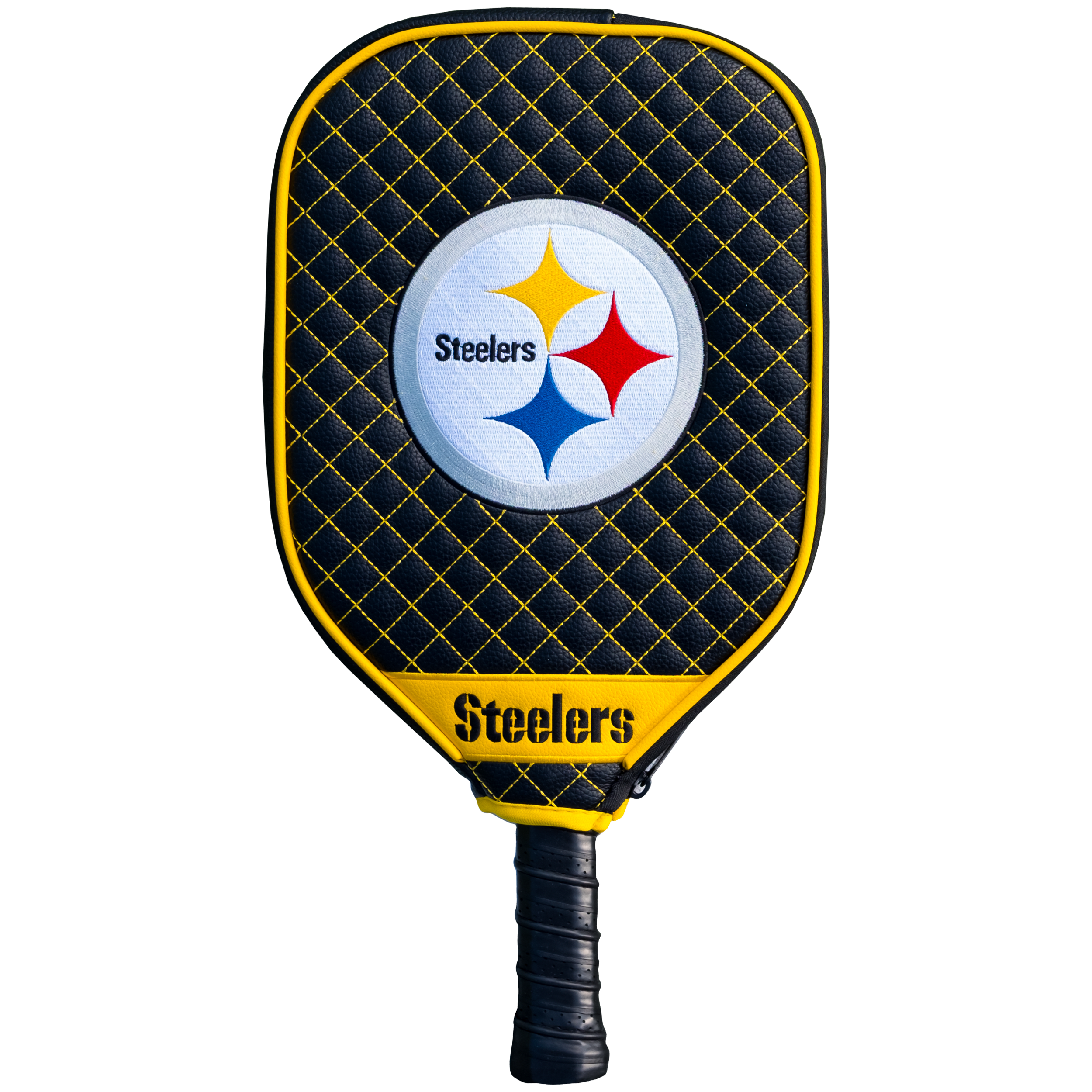 Pittsburgh Steelers Quilted Pickleball Paddle Cover (Black)