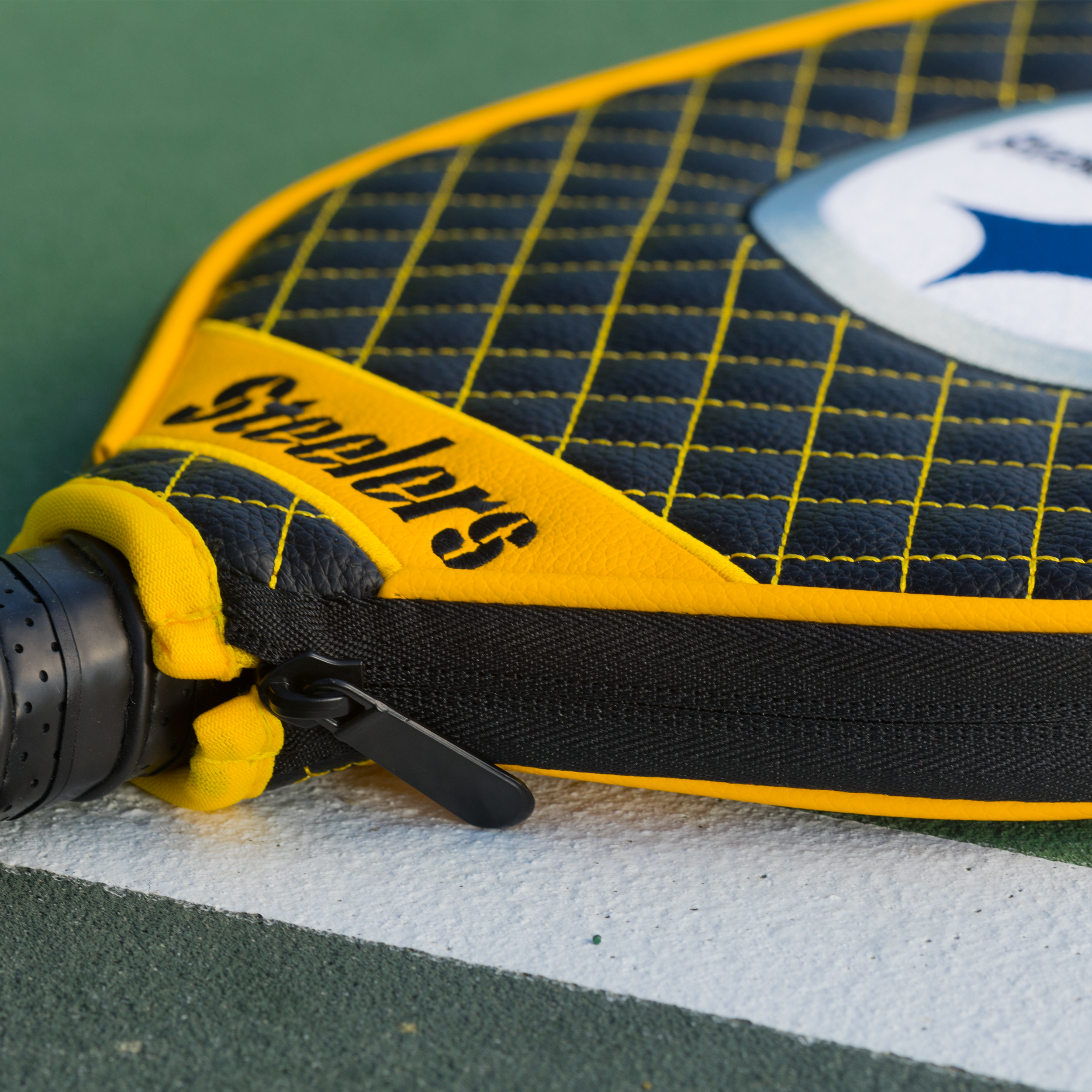 Pittsburgh Steelers Quilted Pickleball Paddle Cover (Black)