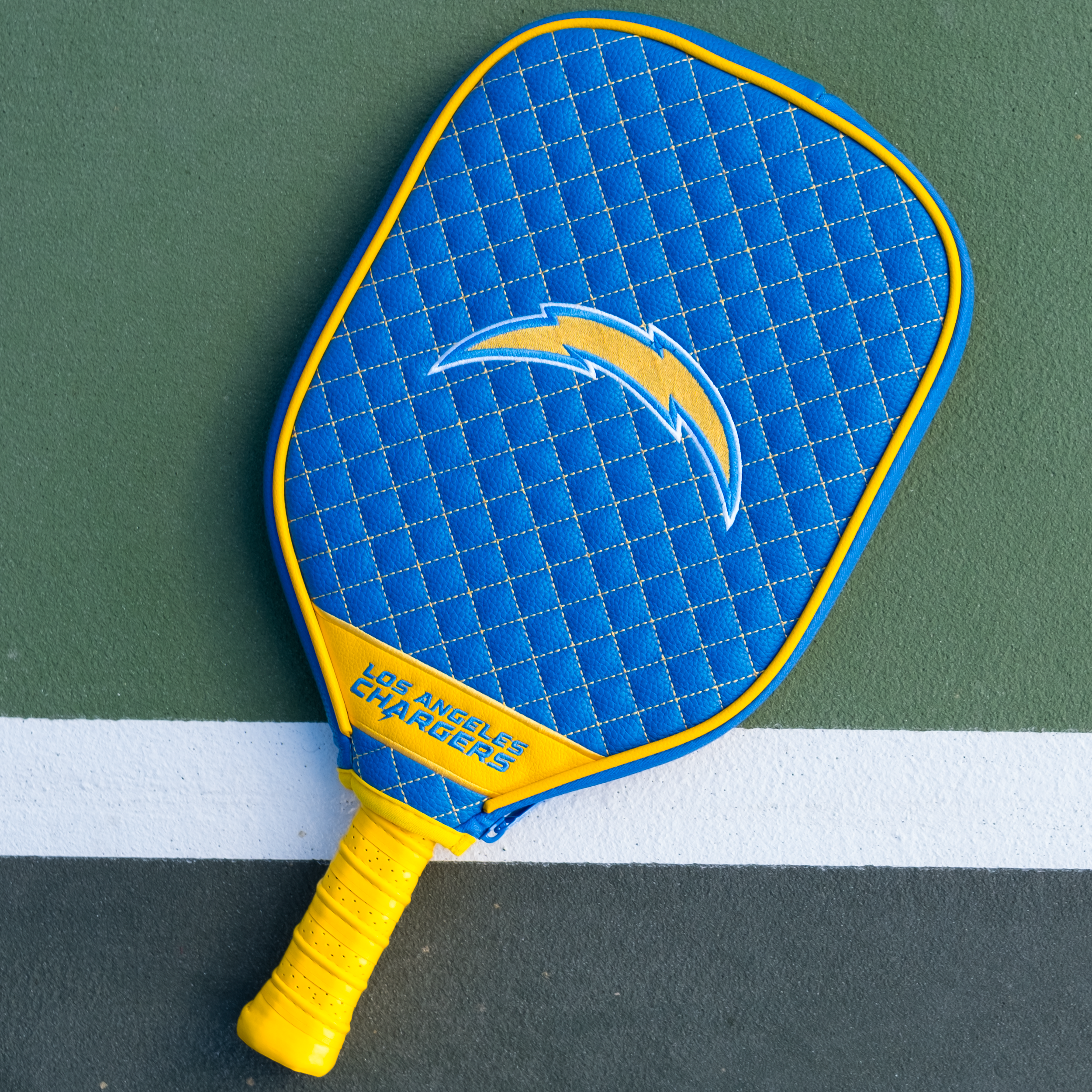 Los Angeles Chargers Quilted Pickleball Paddle Cover (Blue)