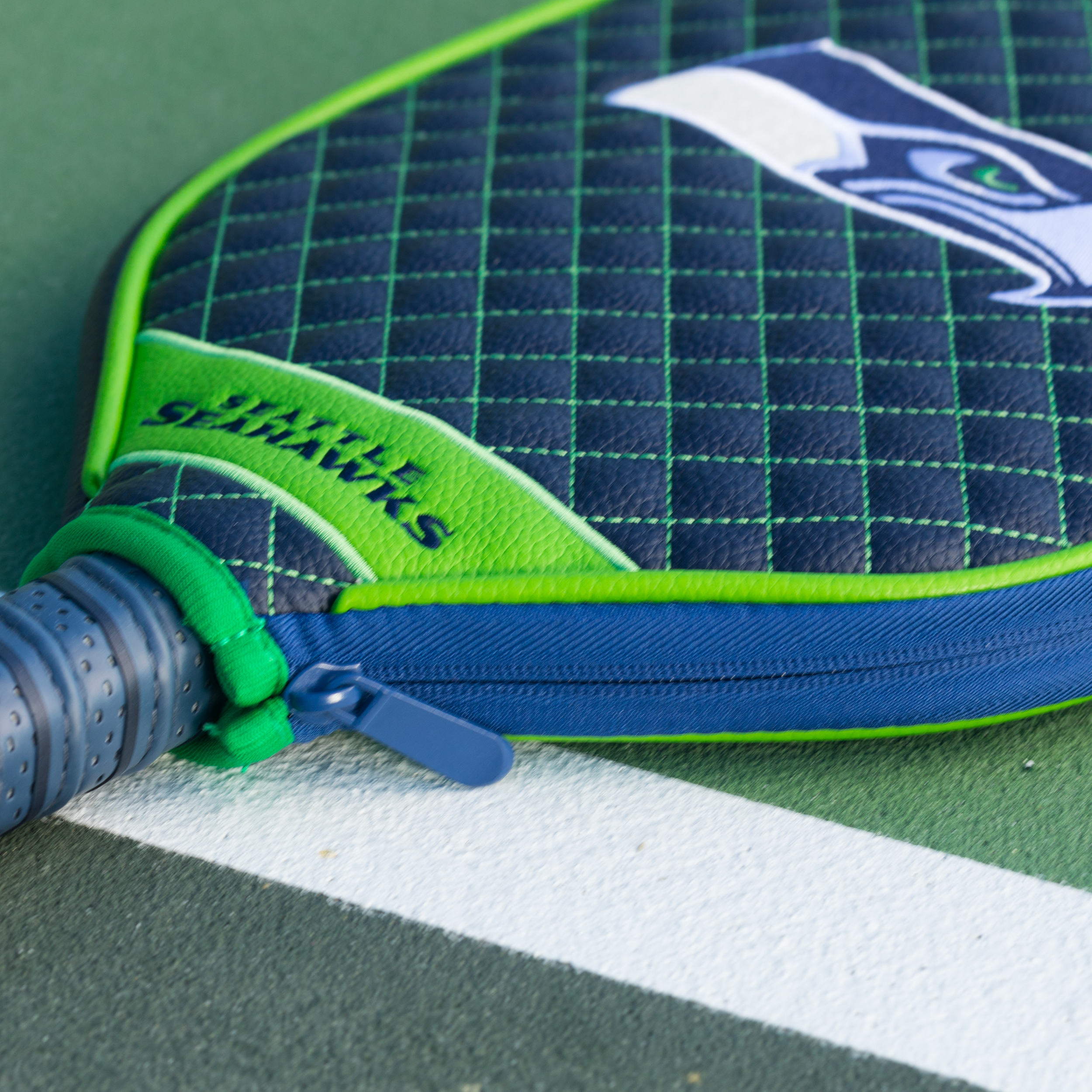 Seattle Seahawks Quilted Pickleball Paddle Cover (Navy)