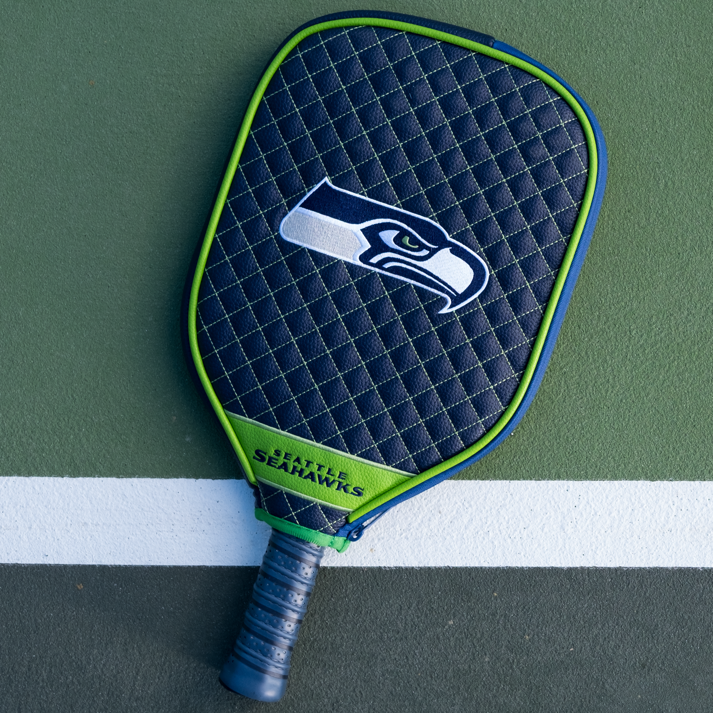 Seattle Seahawks Quilted Pickleball Paddle Cover (Navy)