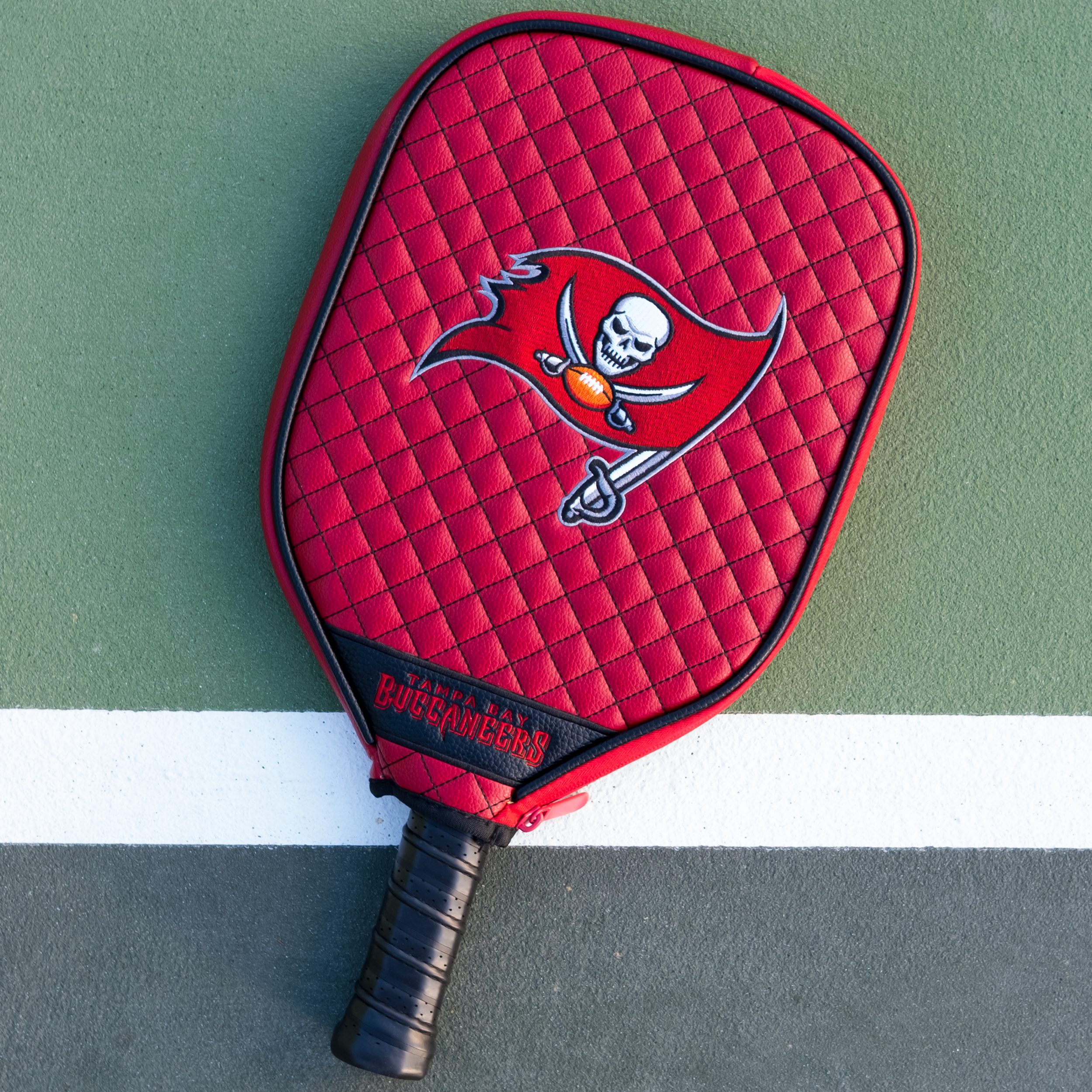 Tampa Bay Buccaneers Quilted Pickleball Paddle Cover (Dark Red)