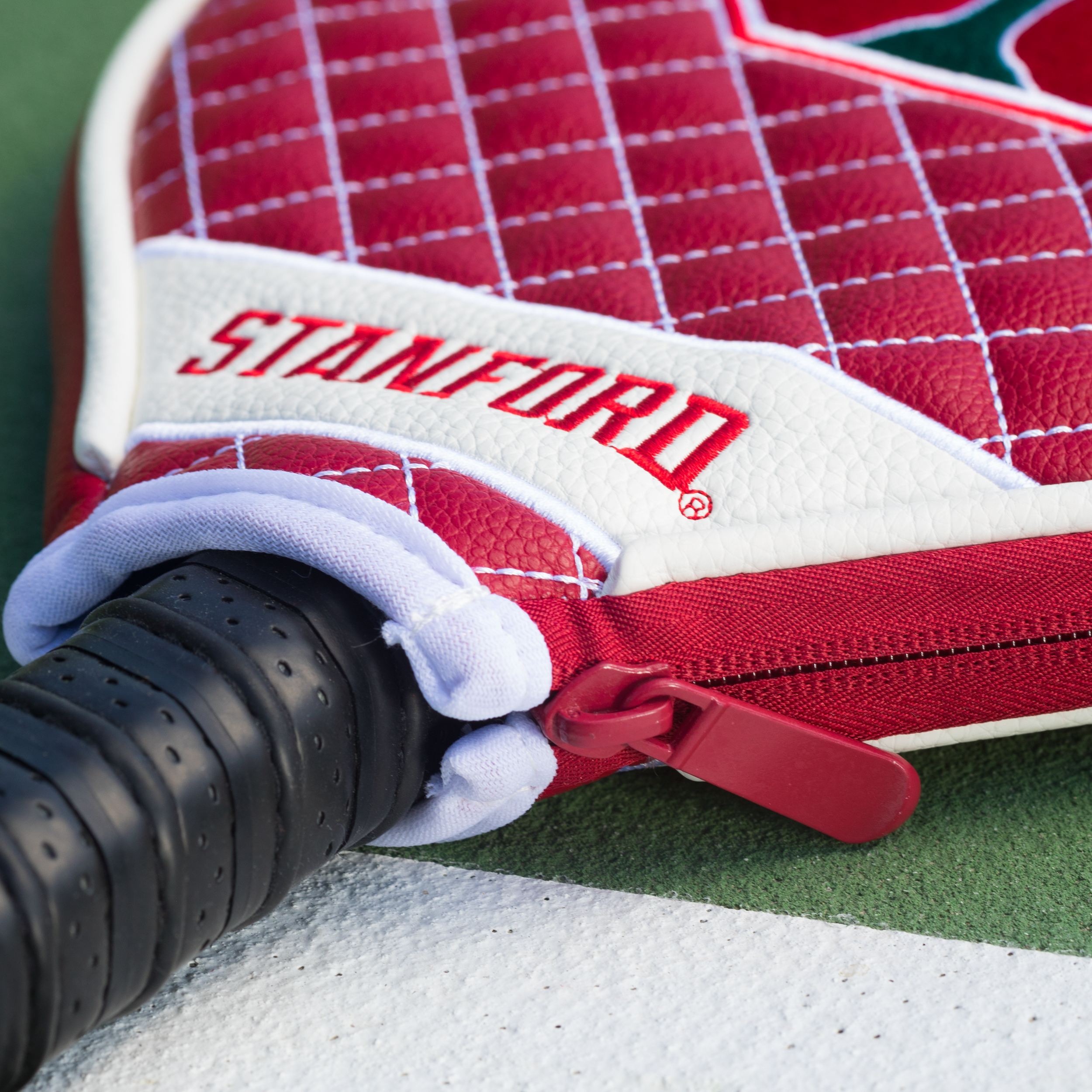 Stanford Cardinal Quilted Pickleball Paddle Cover (Dark Red)